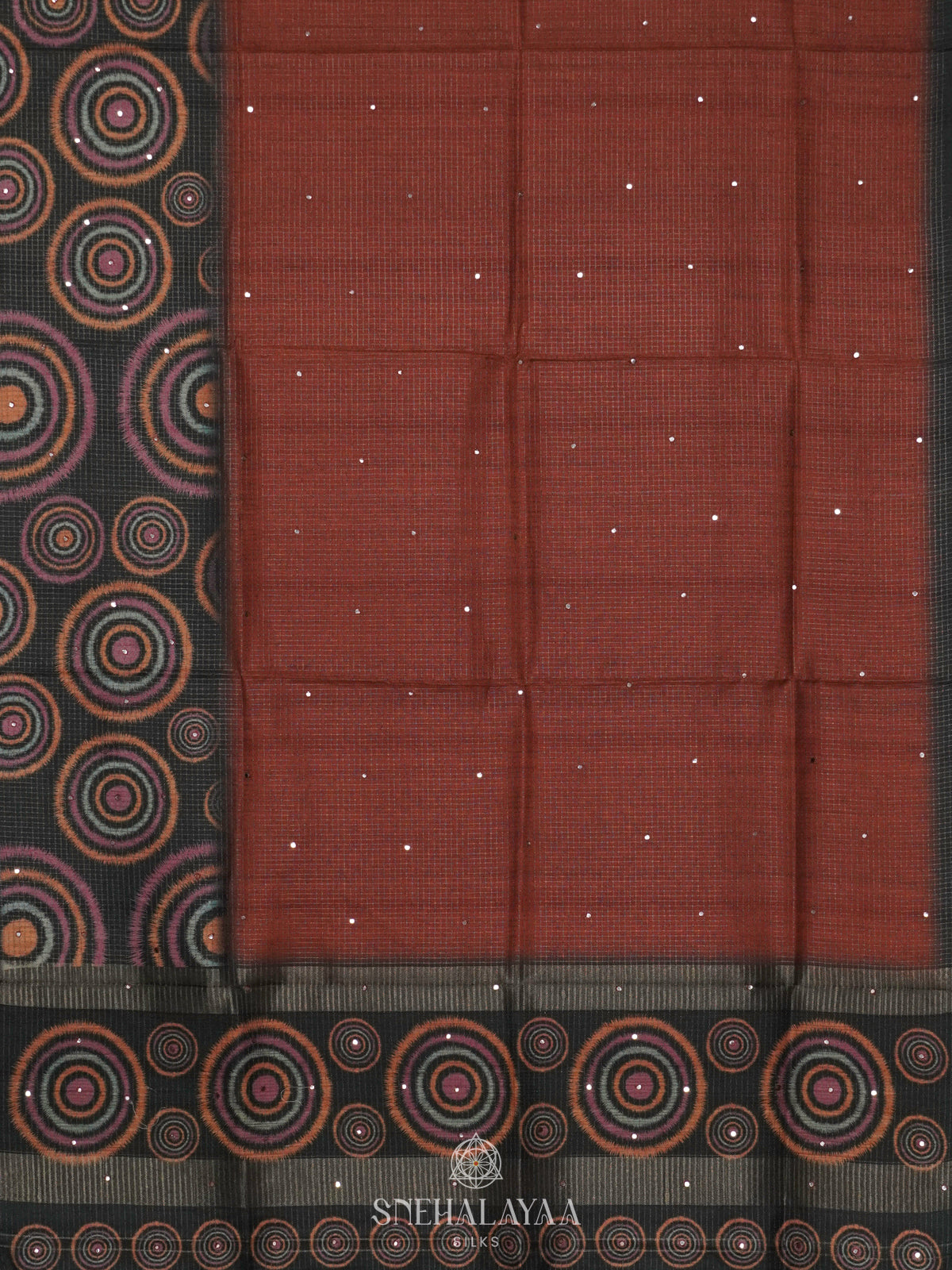 Maroon Tussar Saree