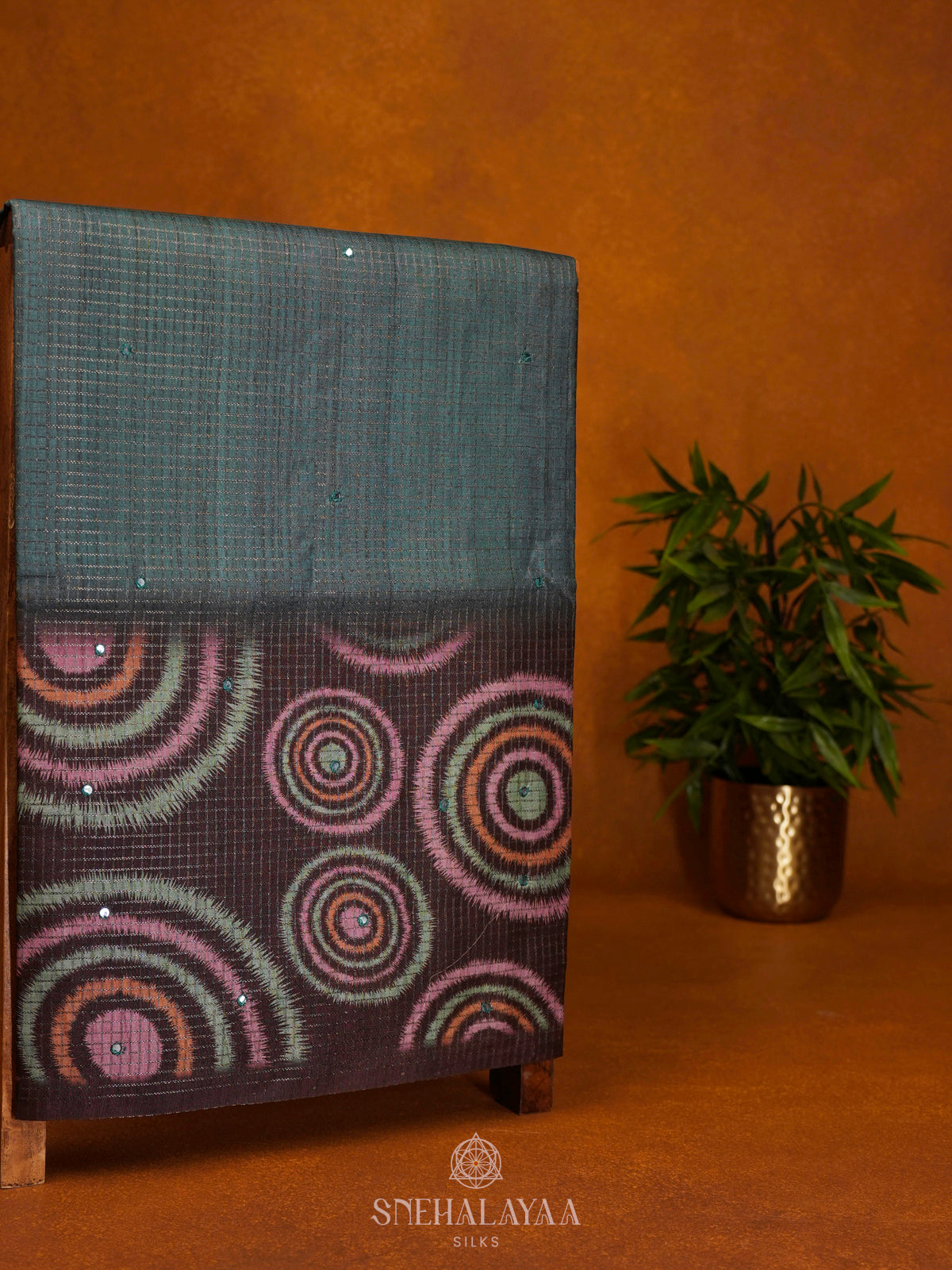 Blue Tussar Saree
