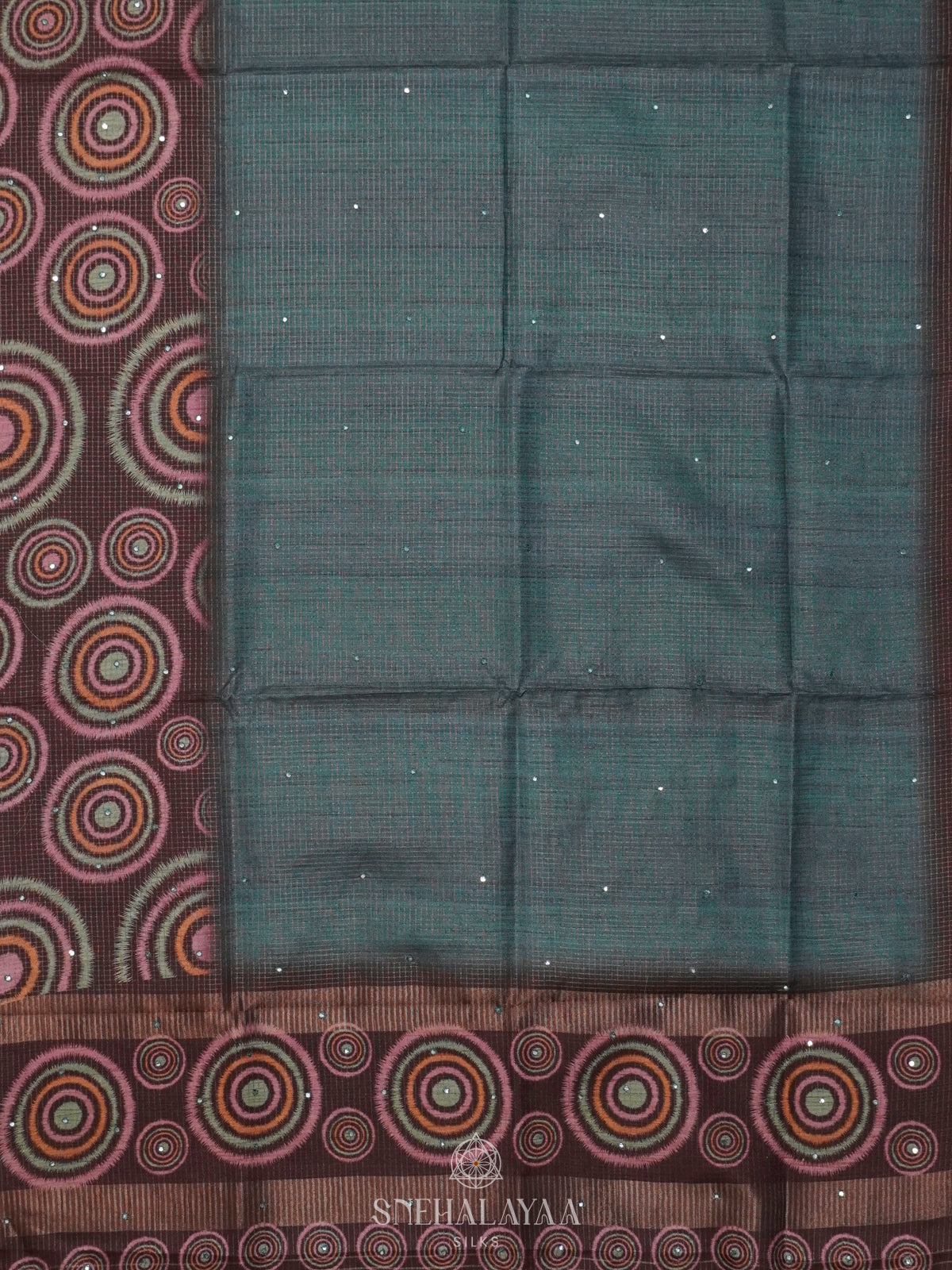 Blue Tussar Saree
