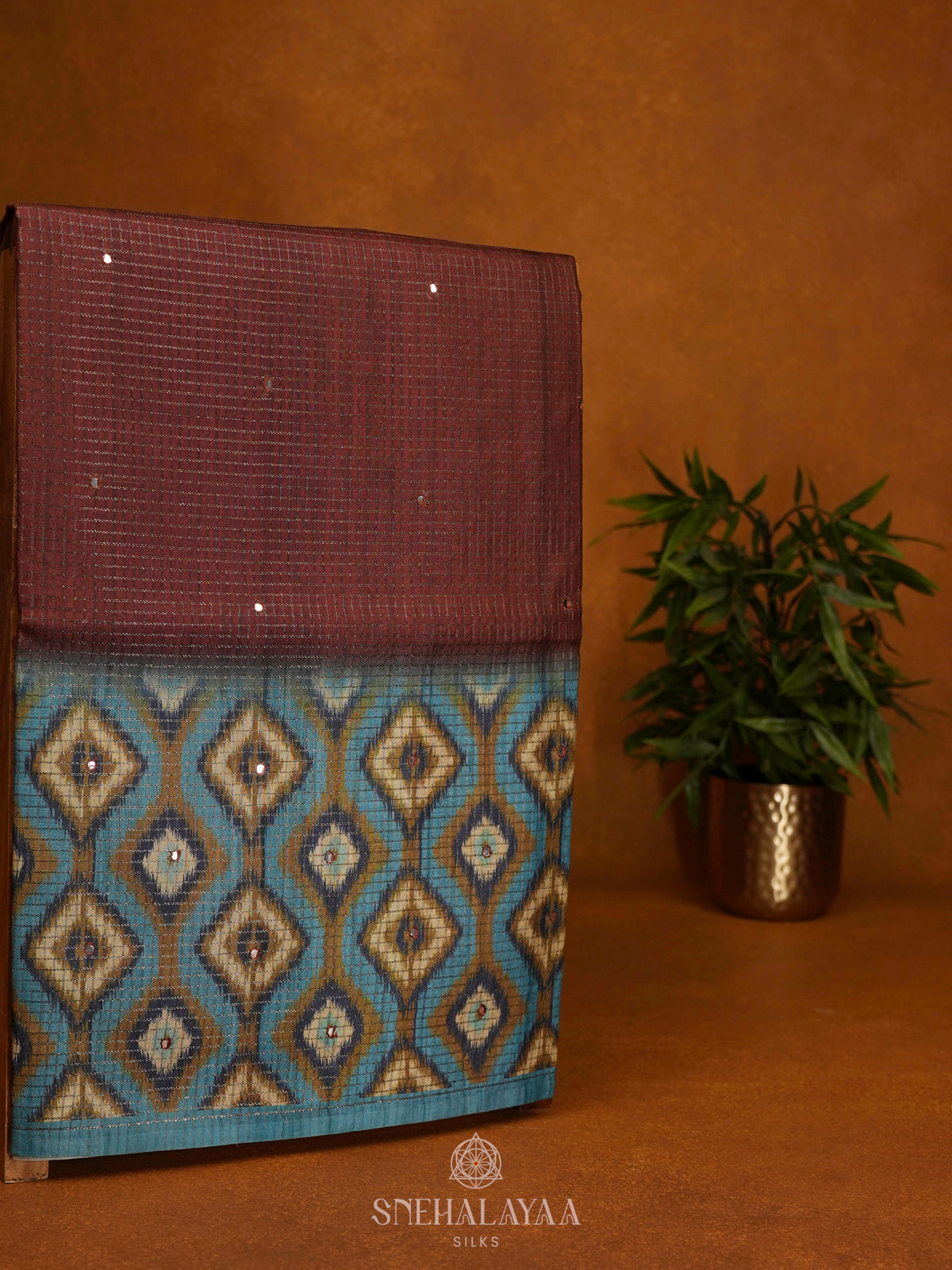 Brown Tussar Saree