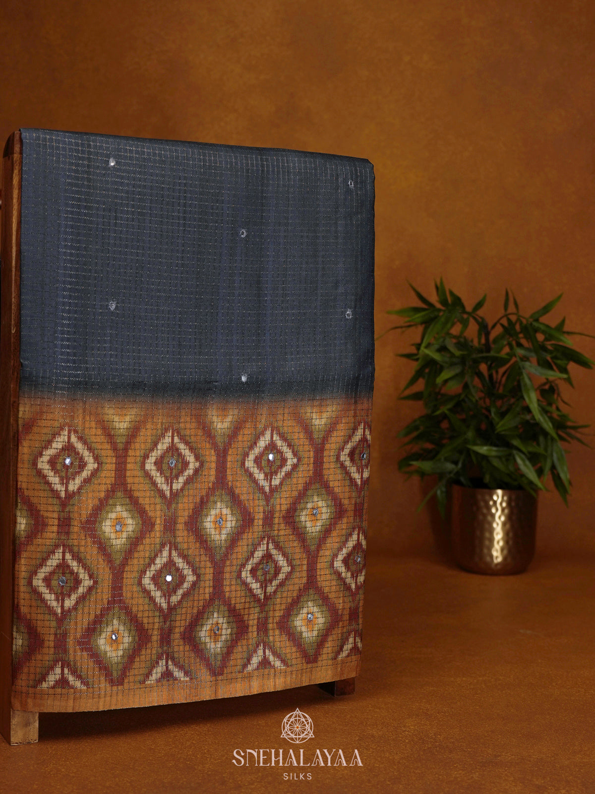 Blue Tussar Saree
