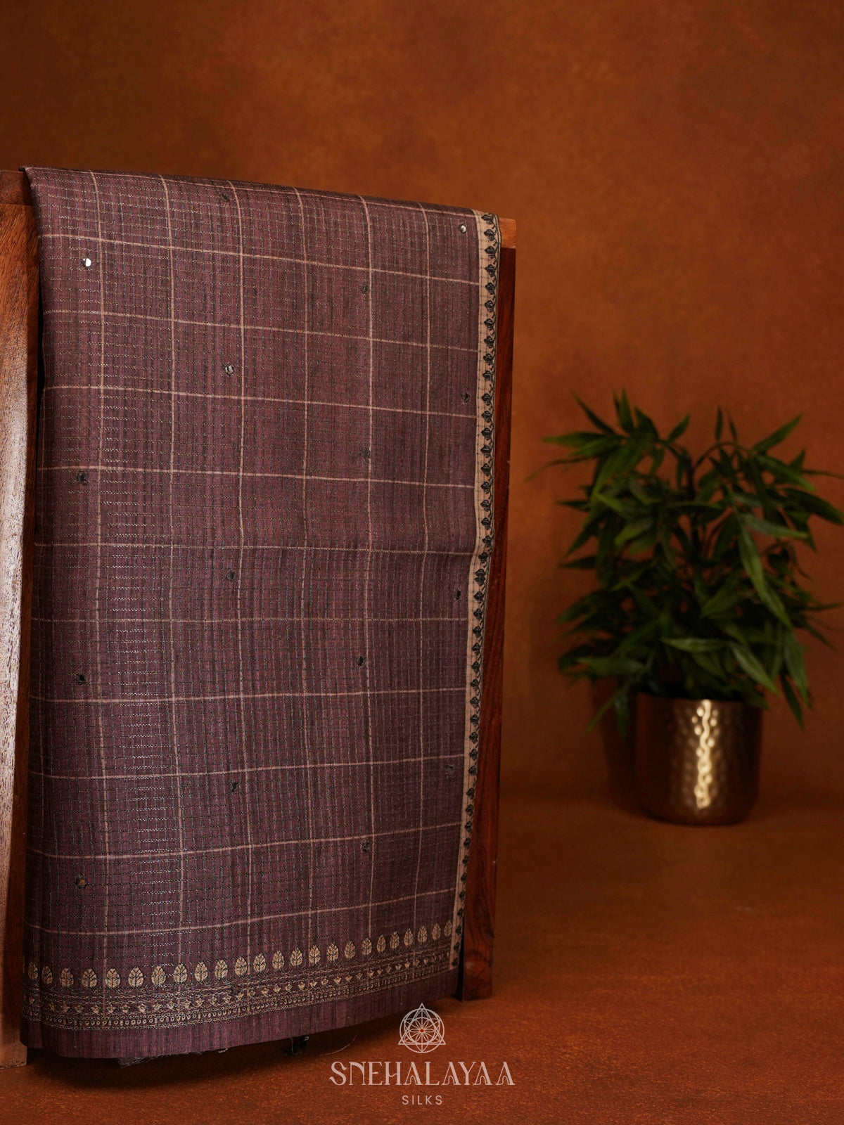Brown Tussar Saree