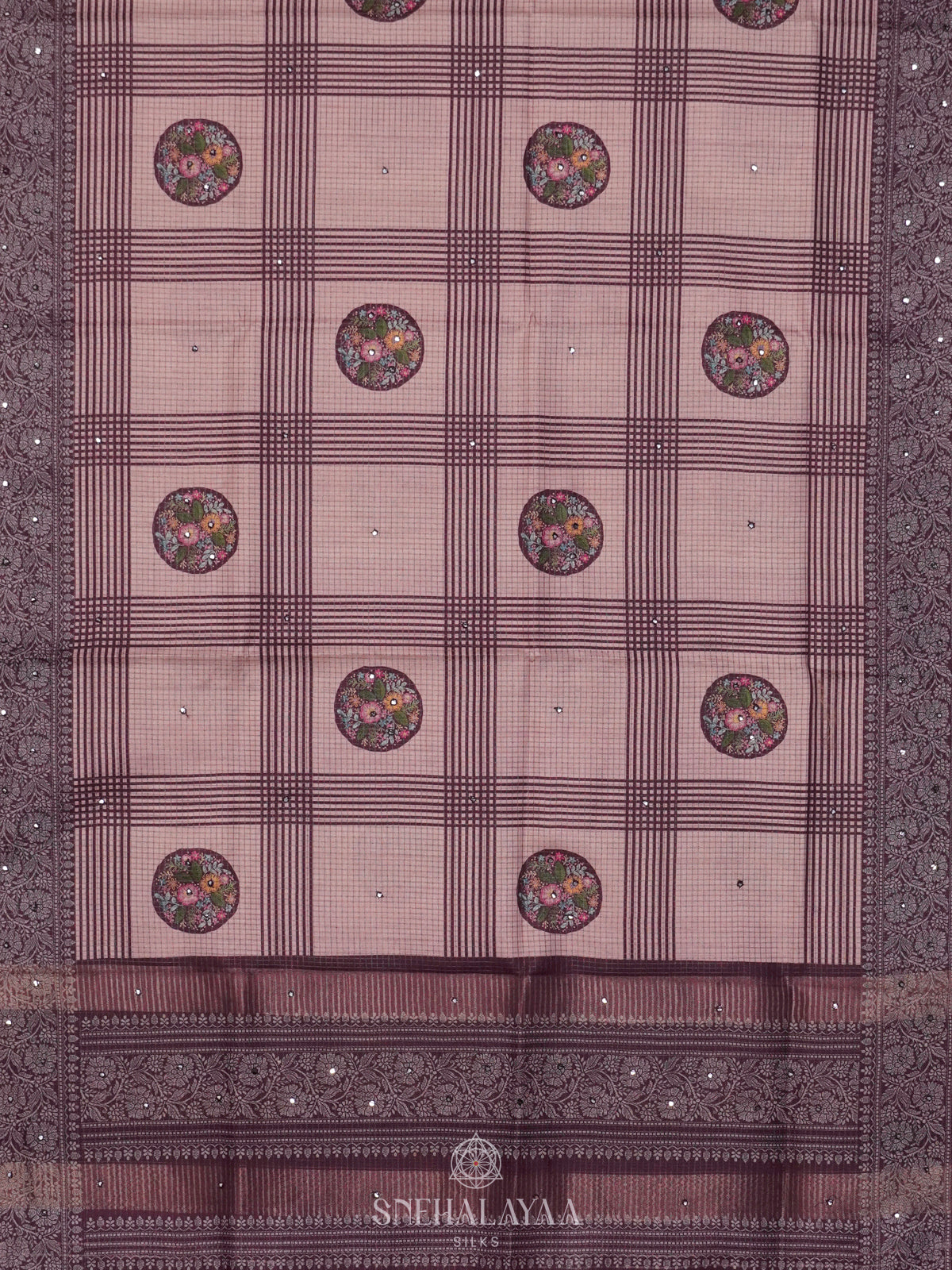 Pale Pink Tussar Saree