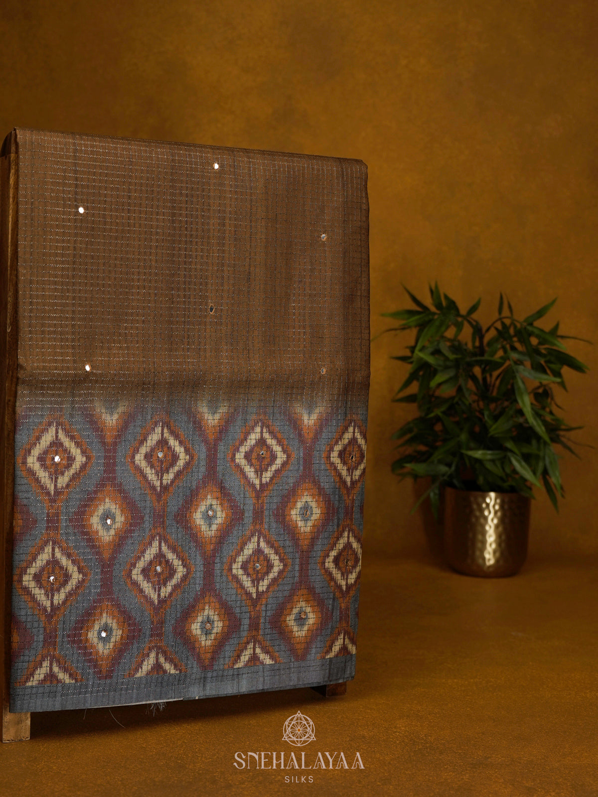 Mustard Tussar Saree