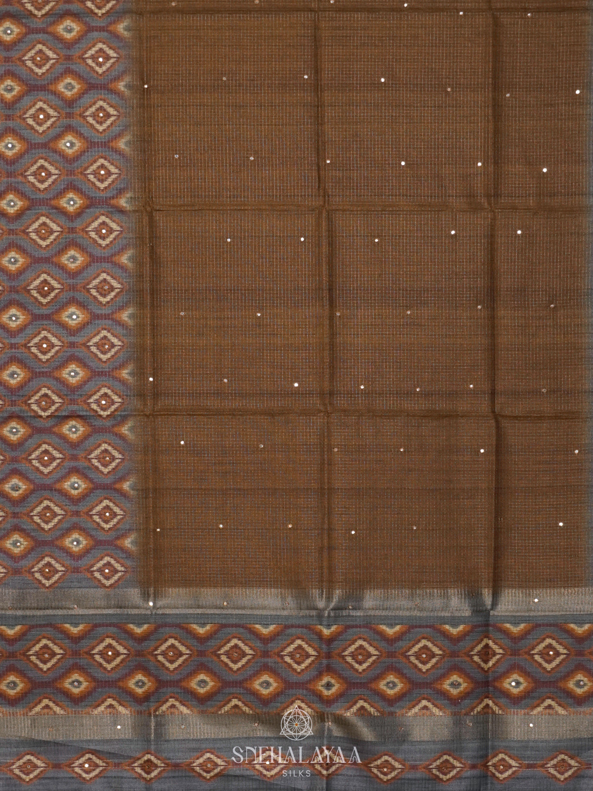 Mustard Tussar Saree