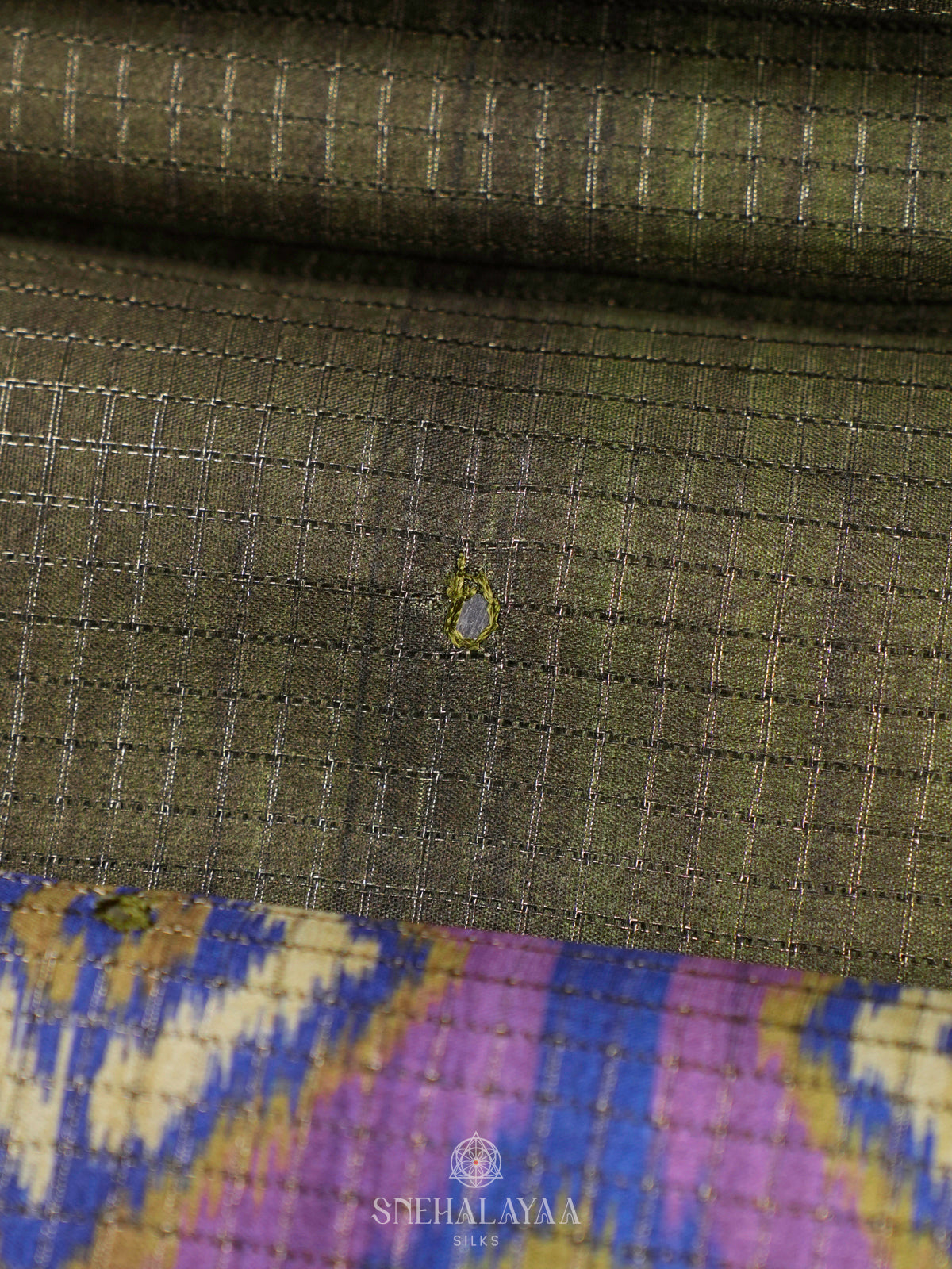 Olive Green Tussar Saree