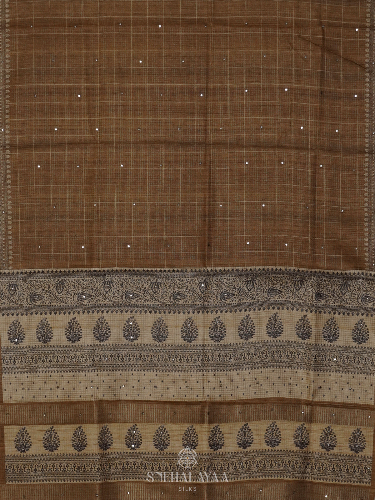Mustard Tussar Saree