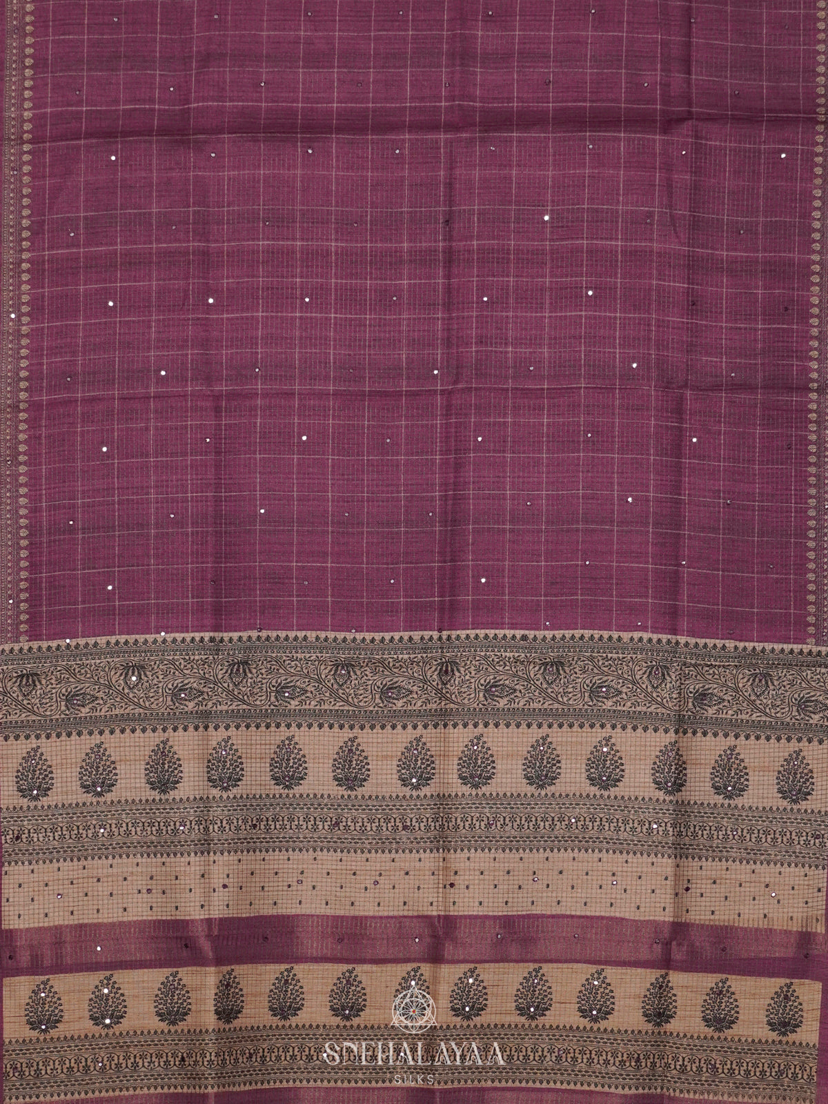 Plum Tussar Saree