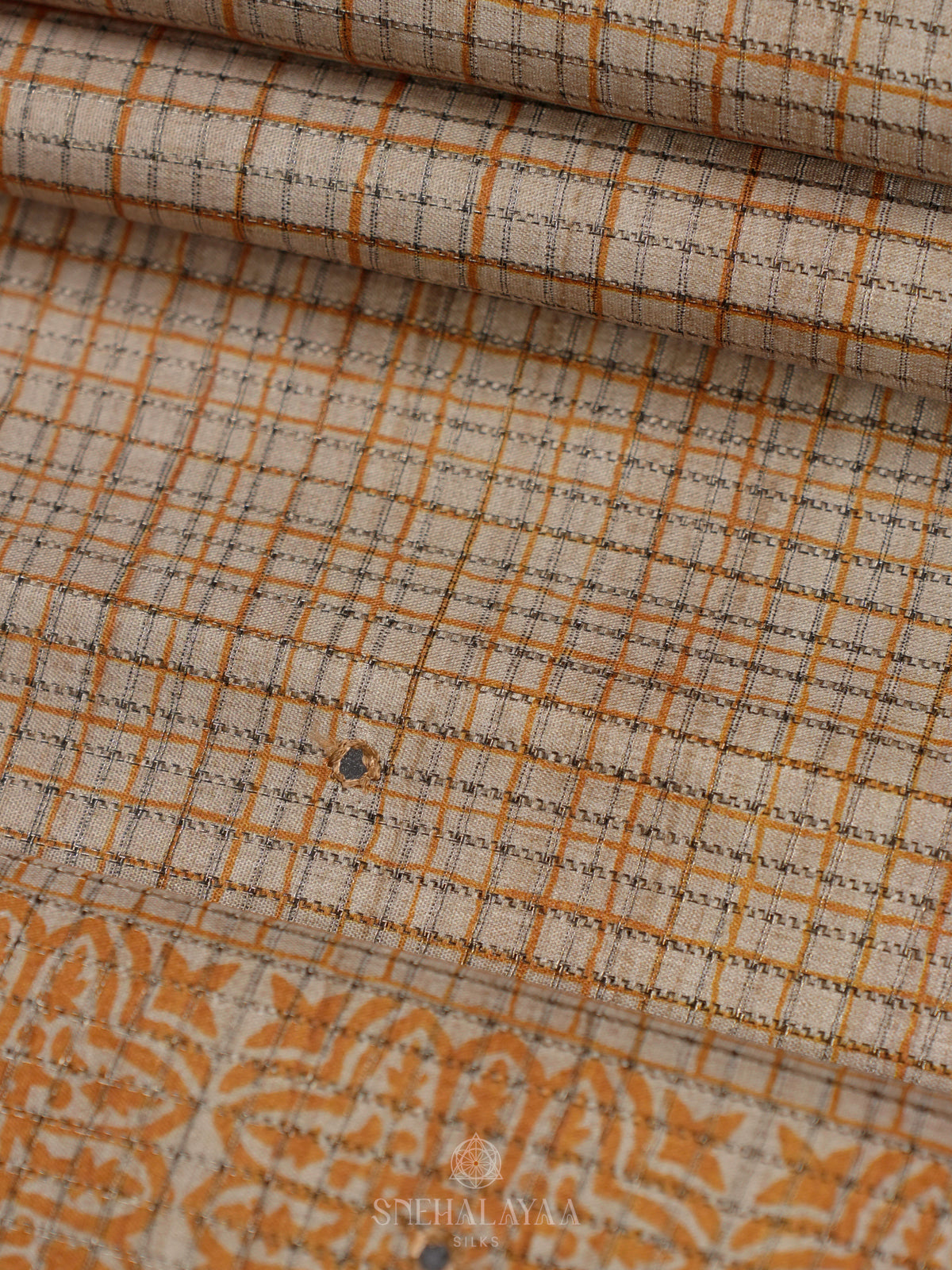 Pale Orange Tussar Saree
