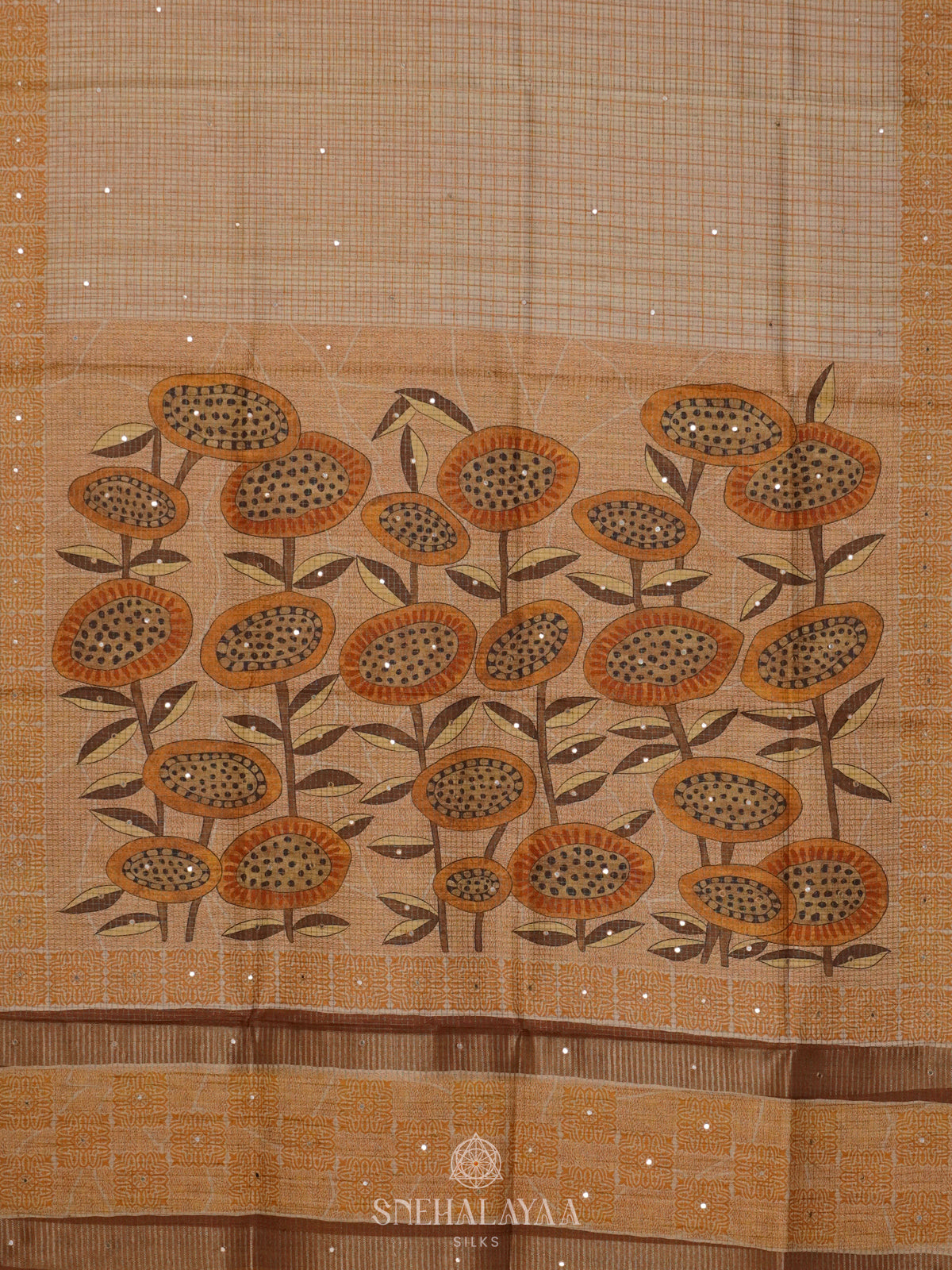 Pale Orange Tussar Saree