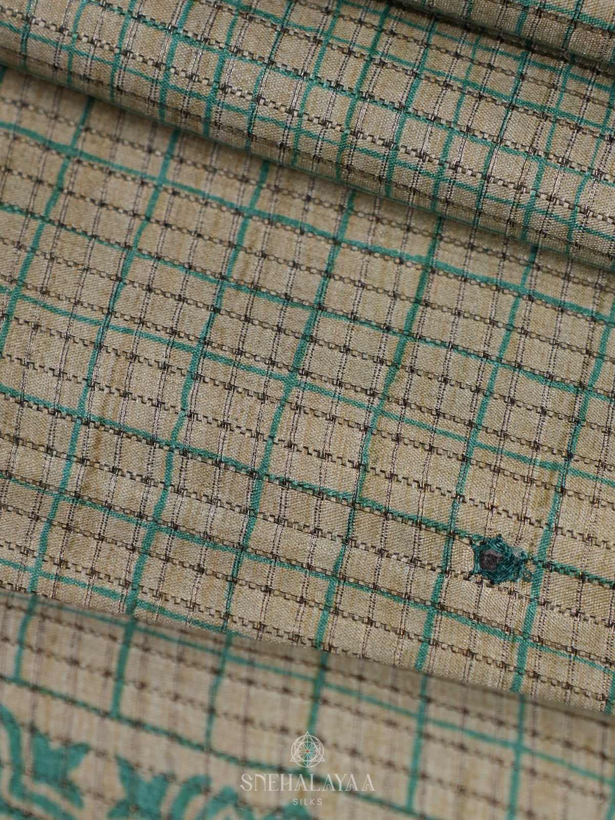 Teal Green Tussar Saree