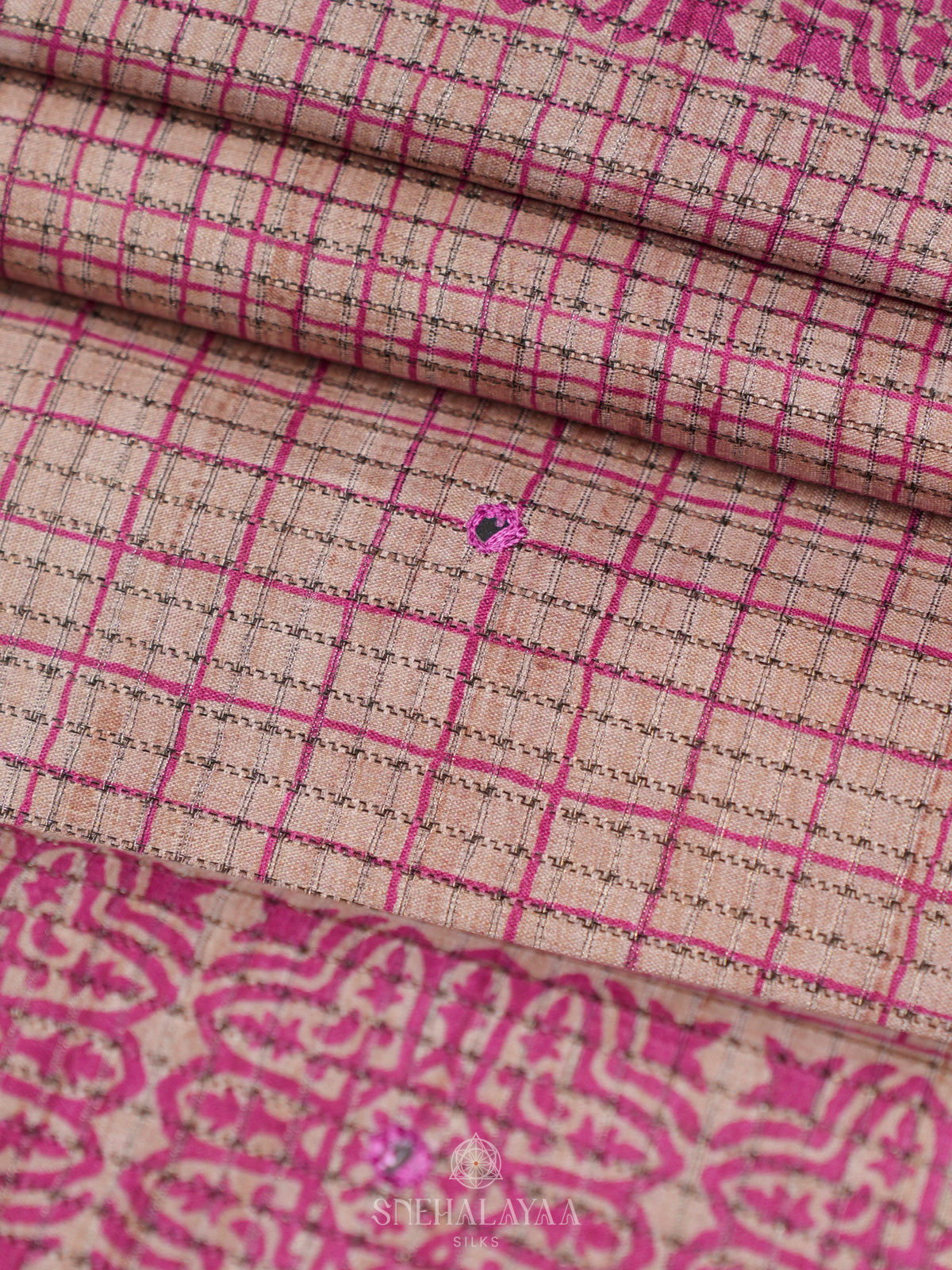 Pale Pink Tussar Saree