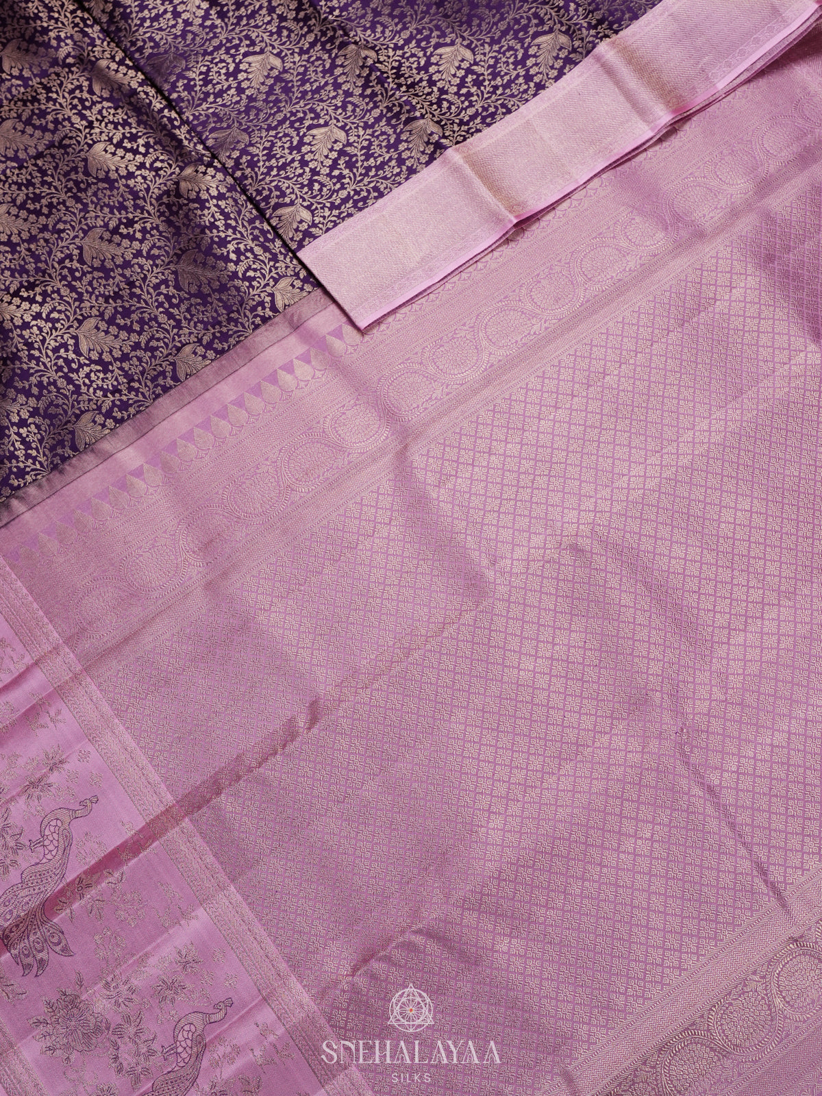 Purple Kanjivaram Silk Saree
