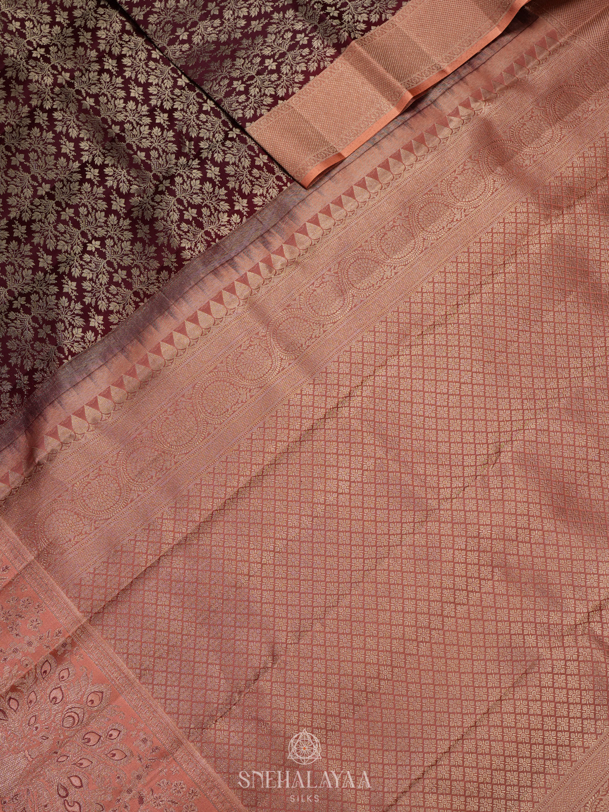 Maroon Kanjivaram Silk Saree