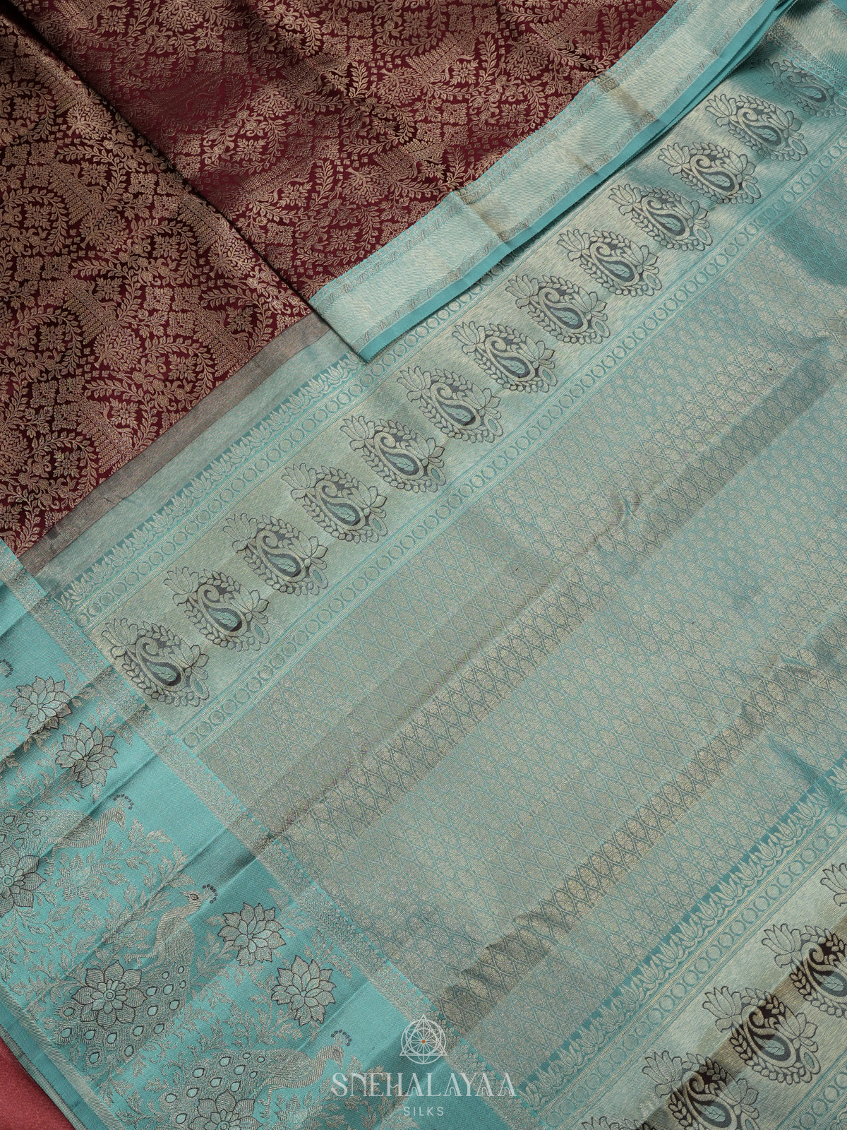 Maroon Kanjivaram Silk Saree