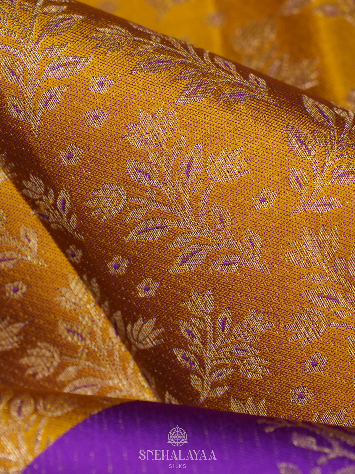 Golden Yellow Kanjivaram Silk Saree
