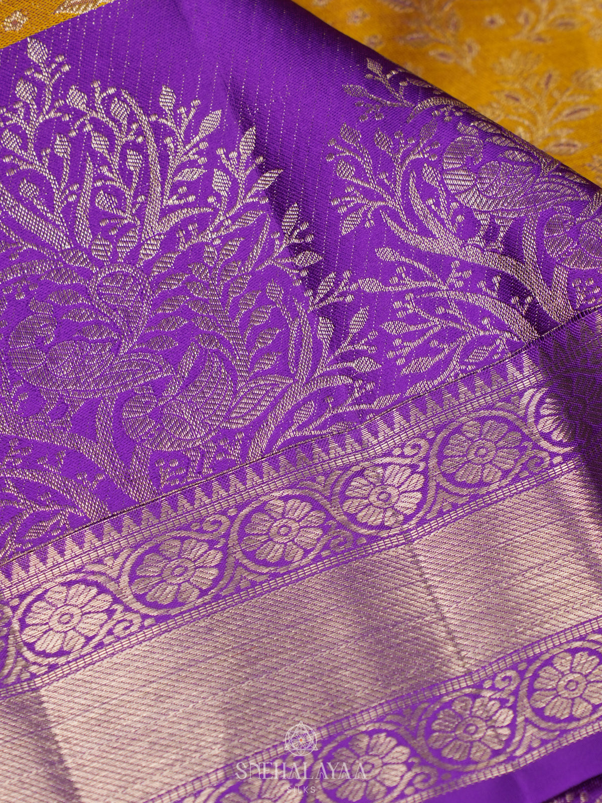 Golden Yellow Kanjivaram Silk Saree
