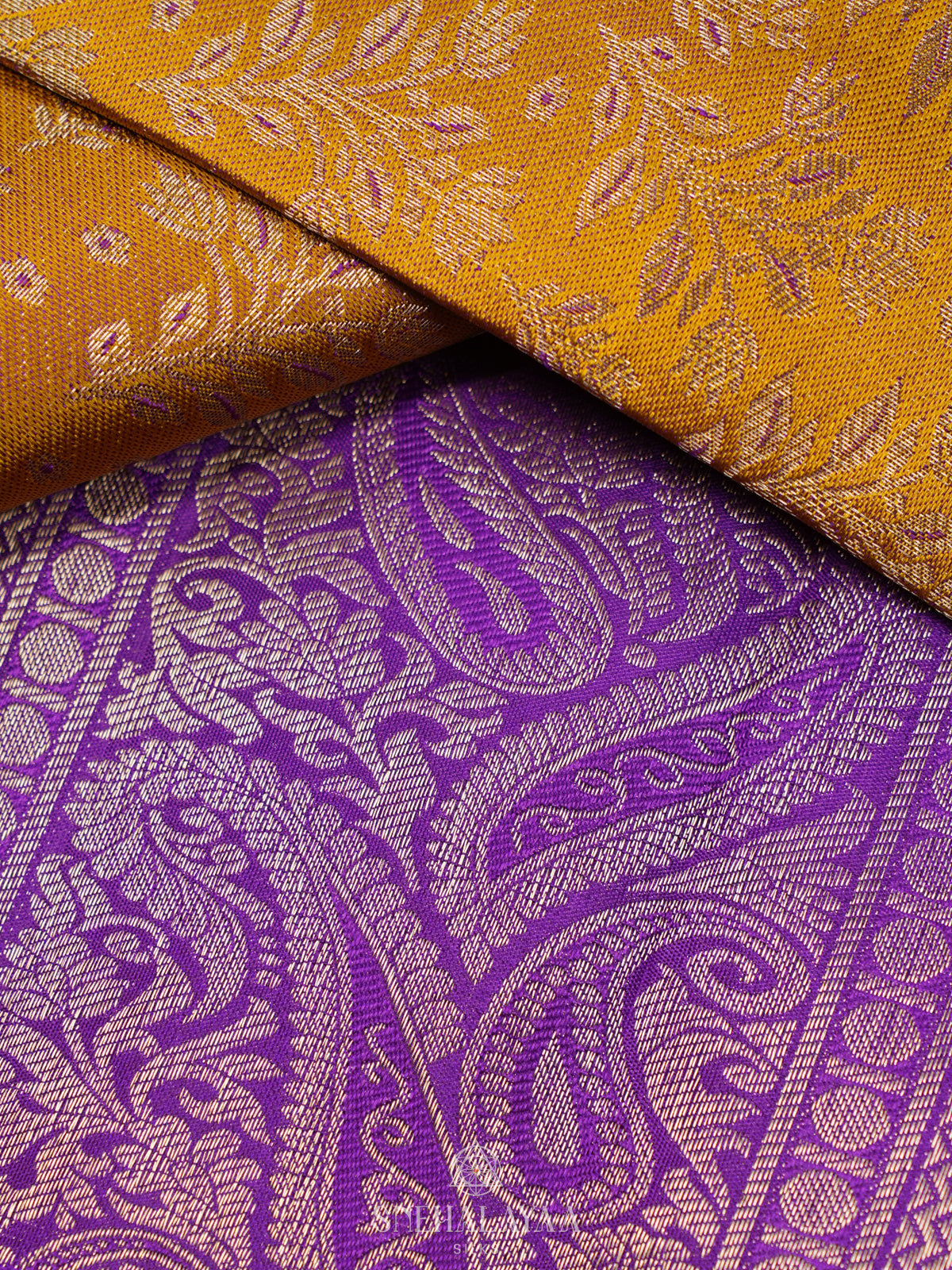 Golden Yellow Kanjivaram Silk Saree