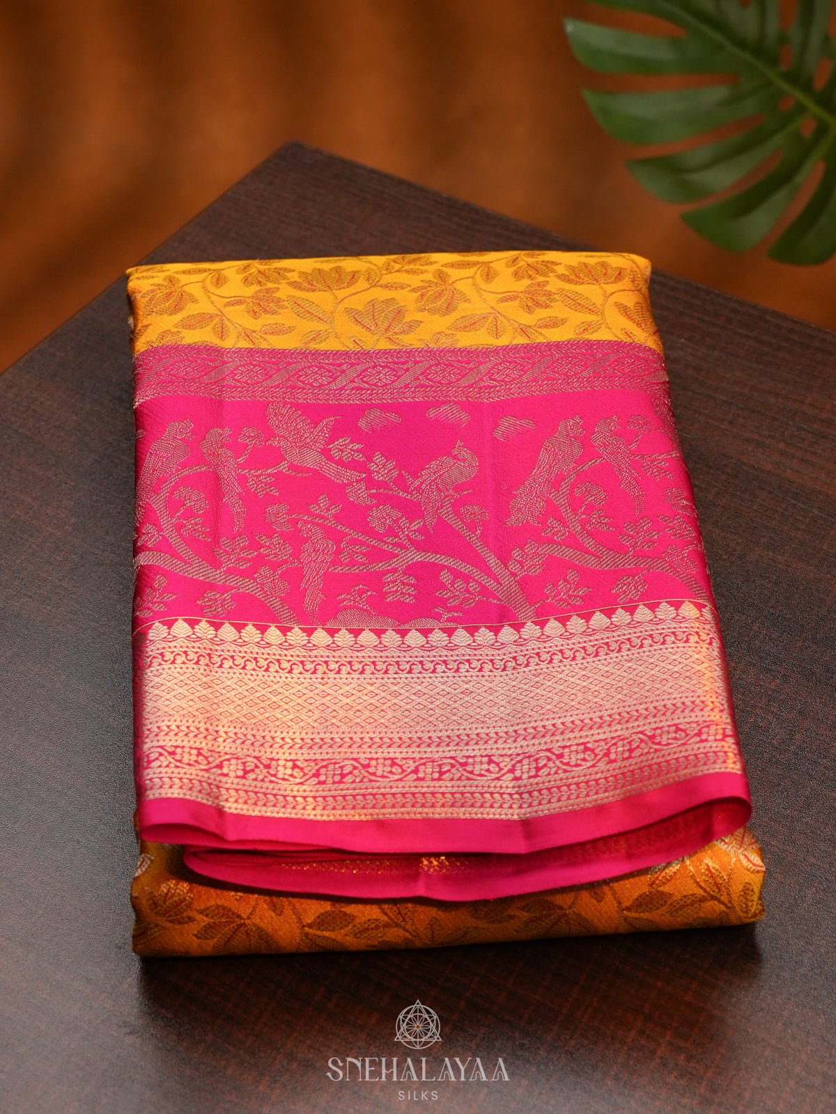 Mango Yellow Kanjivaram Silk Saree