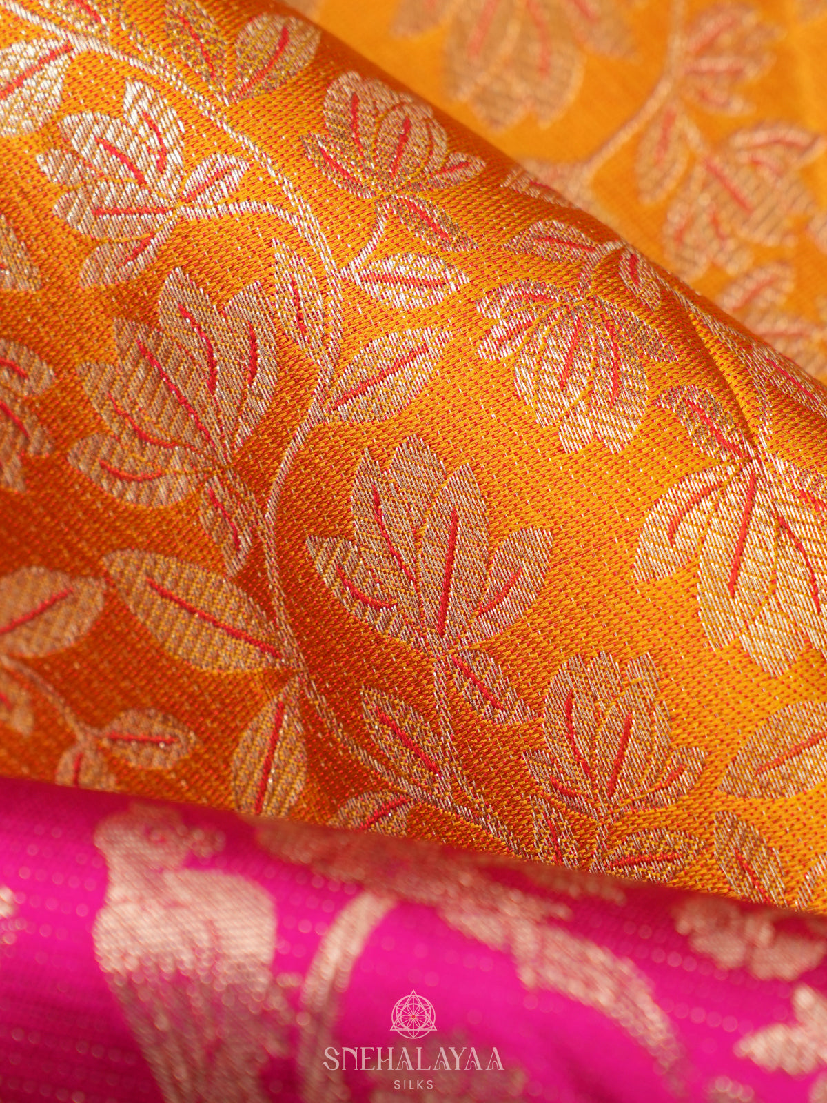 Mango Yellow Kanjivaram Silk Saree