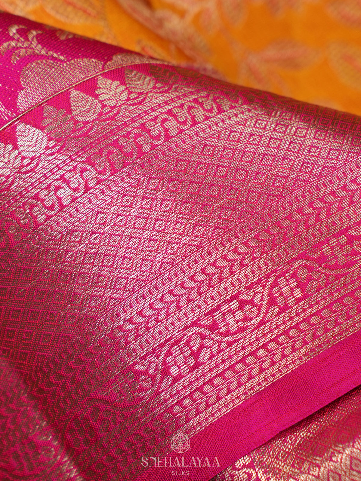 Mango Yellow Kanjivaram Silk Saree