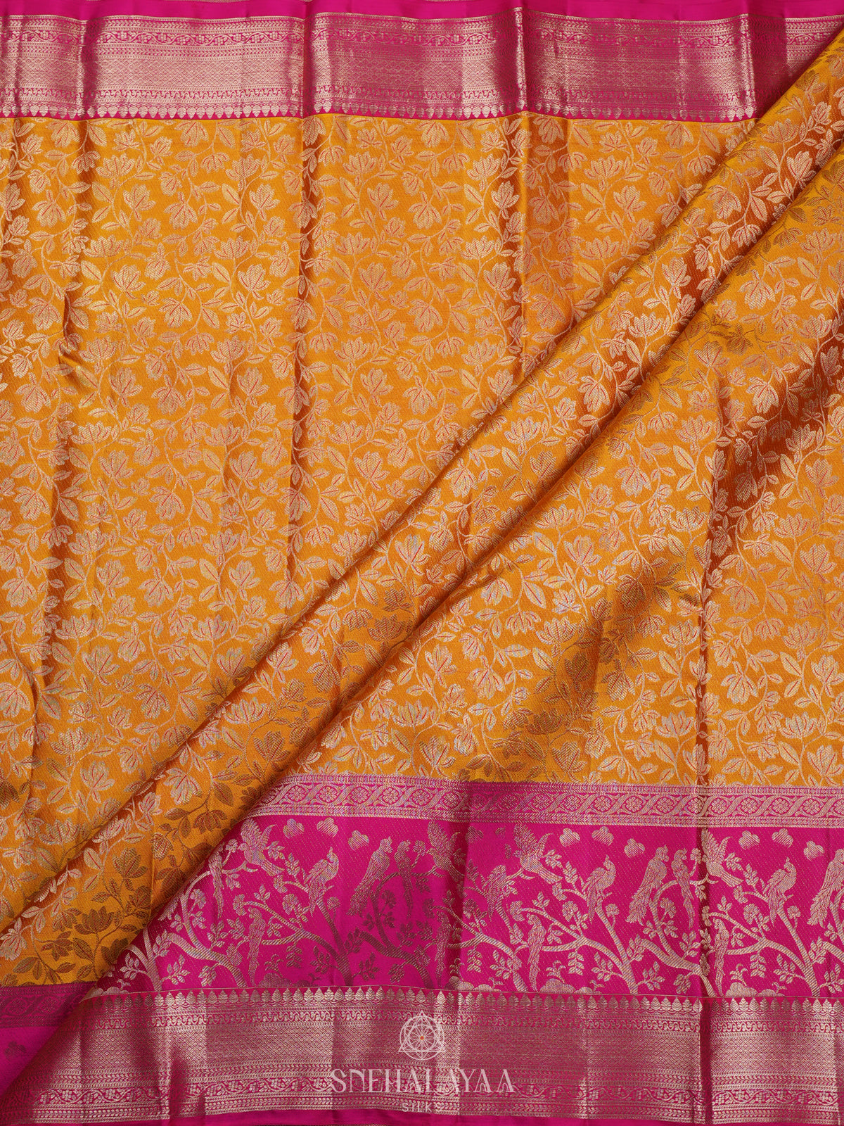 Mango Yellow Kanjivaram Silk Saree