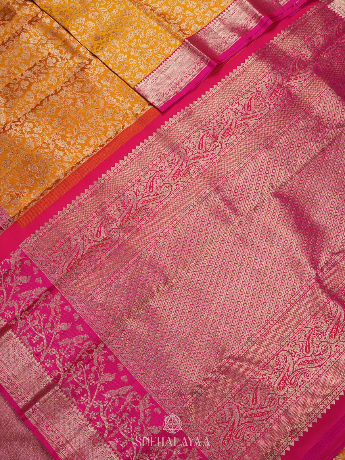 Mango Yellow Kanjivaram Silk Saree