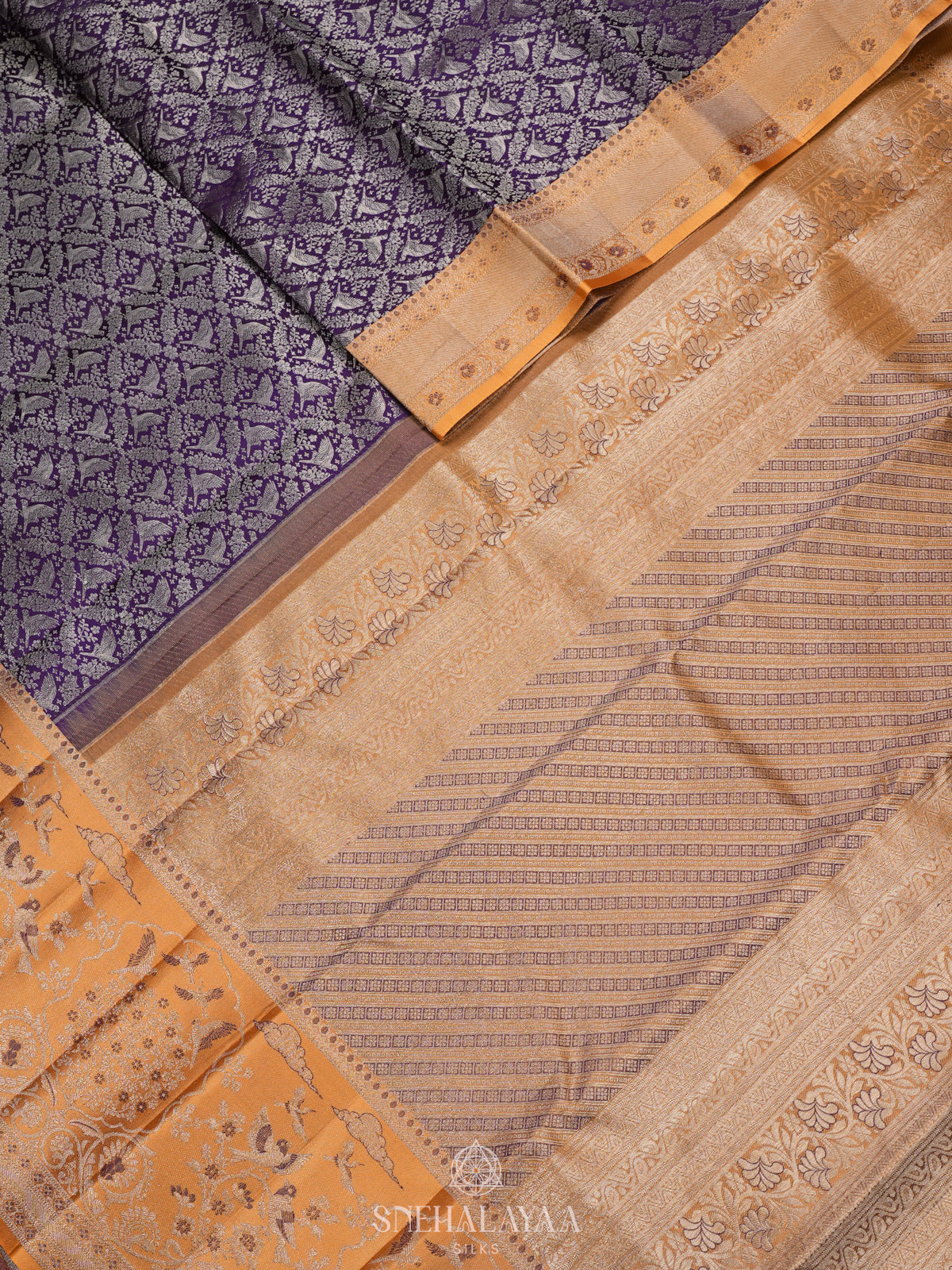 Purple Kanjivaram Silk Saree