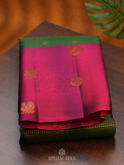 Forest Green Kanjivaram Silk Saree