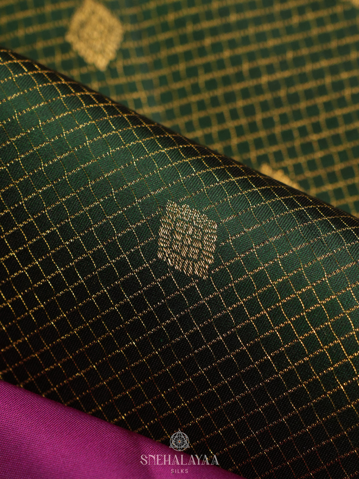 Forest Green Kanjivaram Silk Saree