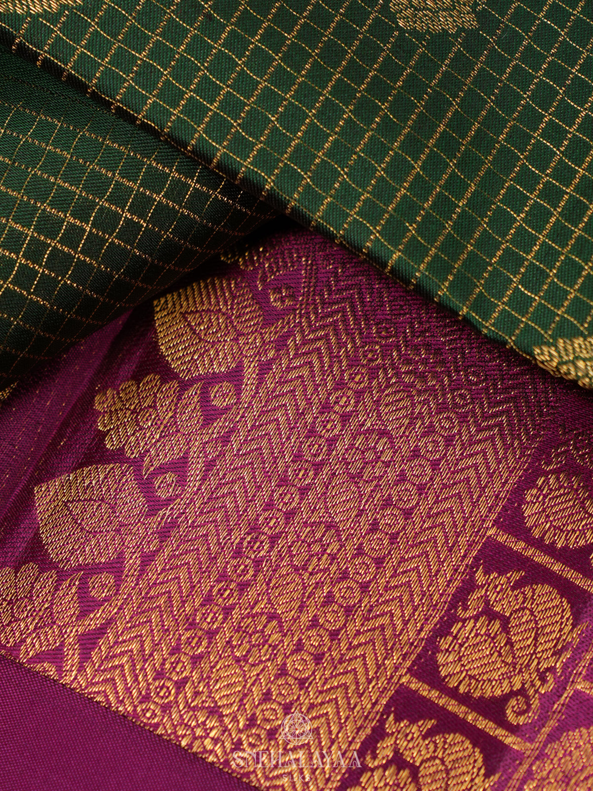Forest Green Kanjivaram Silk Saree