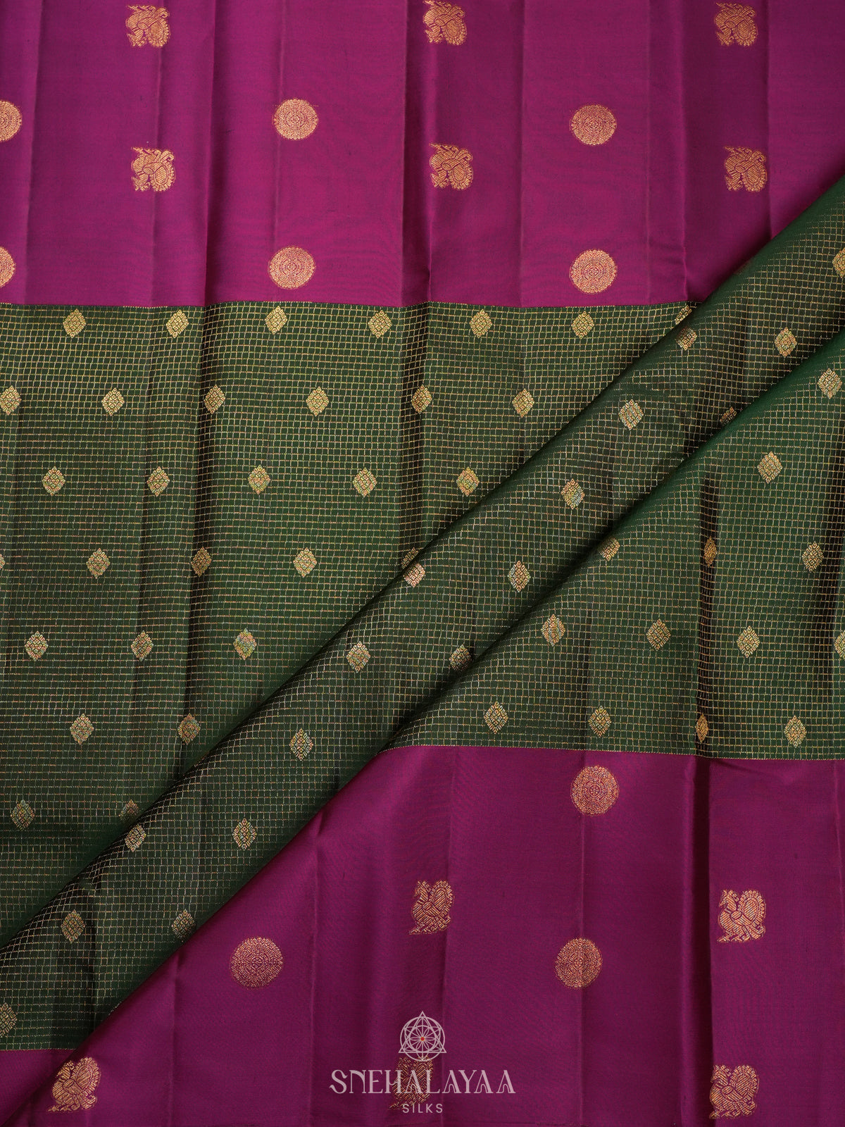 Forest Green Kanjivaram Silk Saree