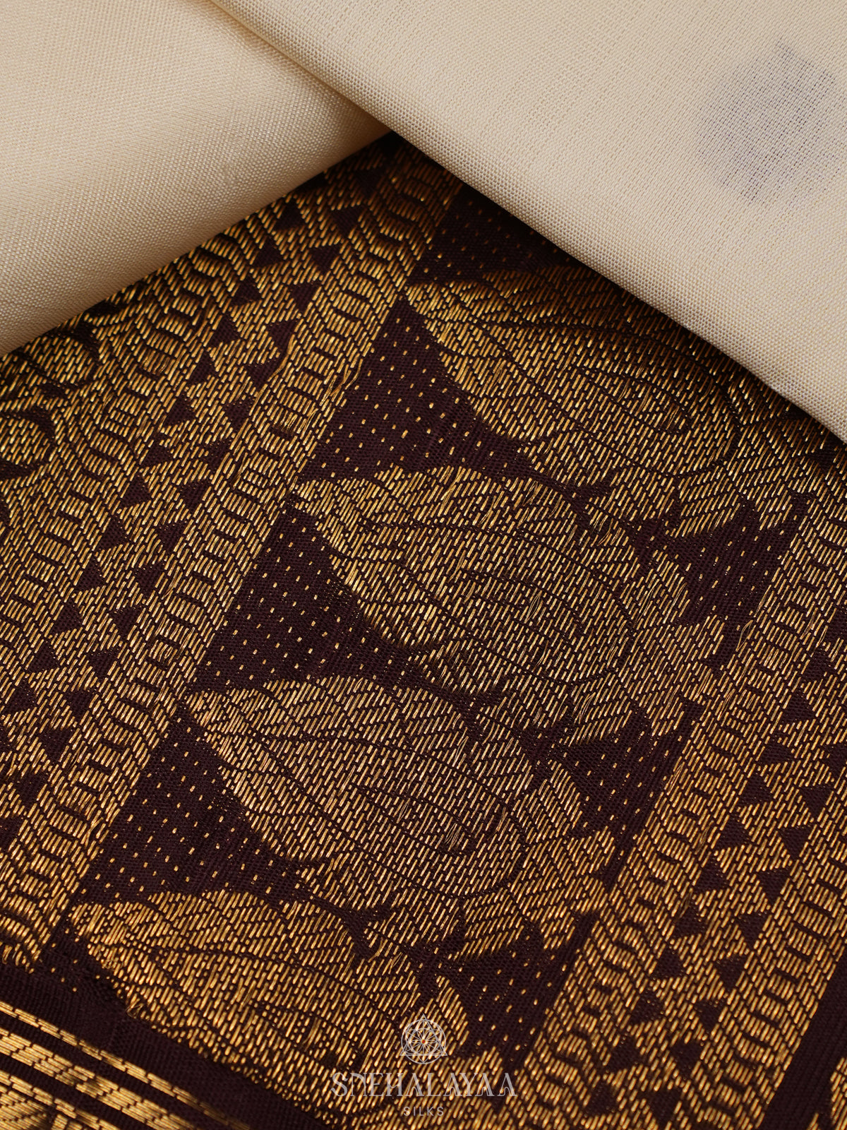Cream Kanjivaram Silk Saree