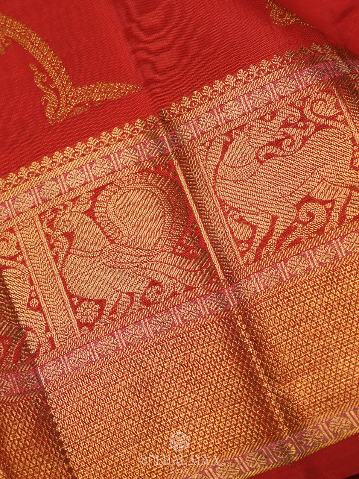 Orange Kanjivaram Silk Saree