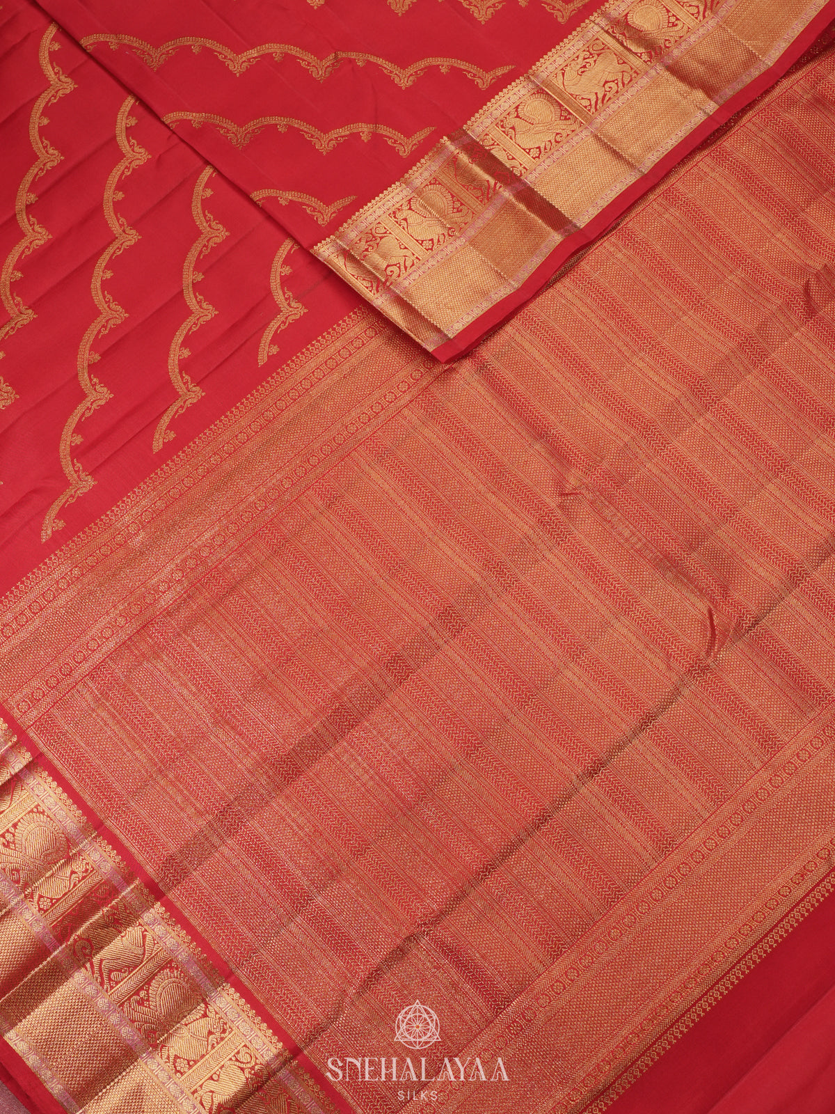 Orange Kanjivaram Silk Saree