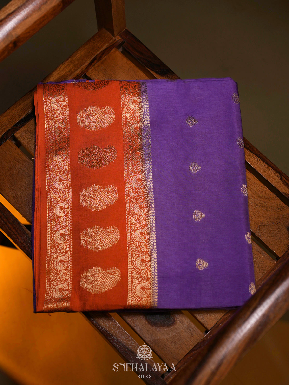 Violet Banaras Saree