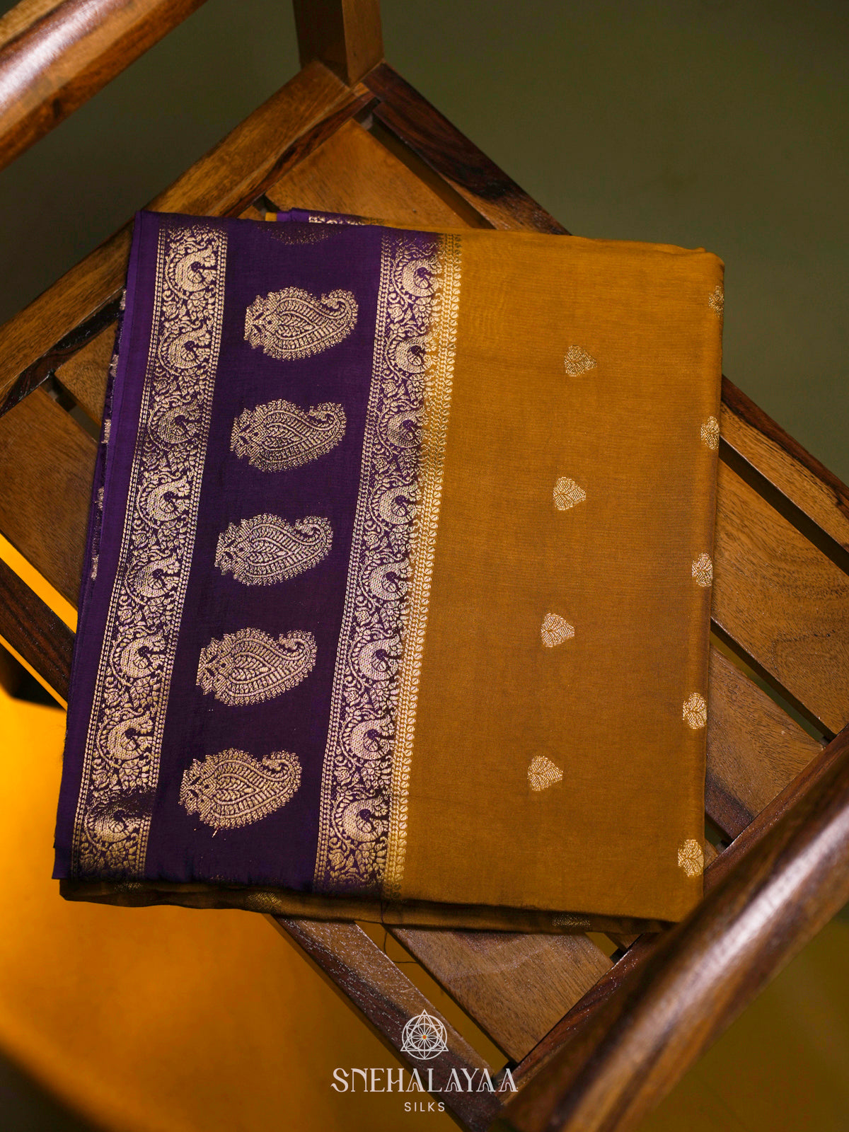 Mustard Yellow Banaras Saree