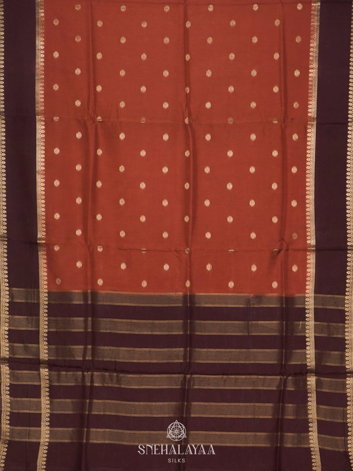 Burnt Orange Banaras Saree