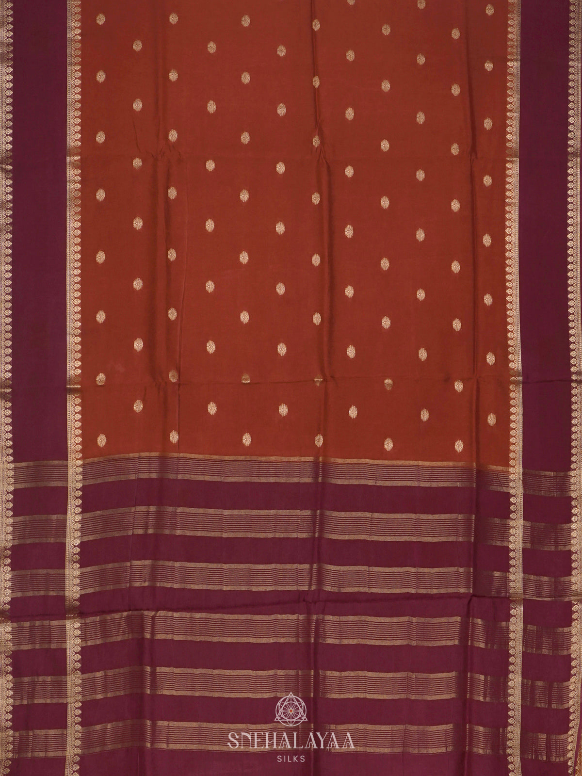 Burnt Orange Banaras Saree