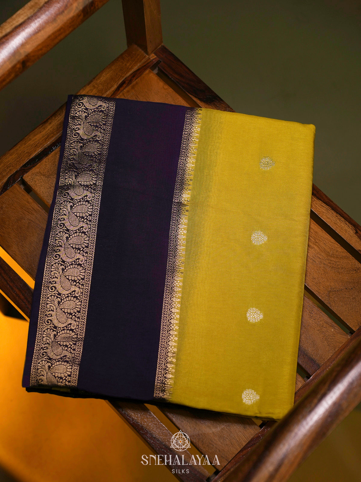 Lemon Yellow Banaras Saree