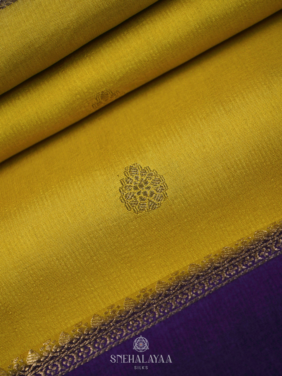 Lemon Yellow Banaras Saree
