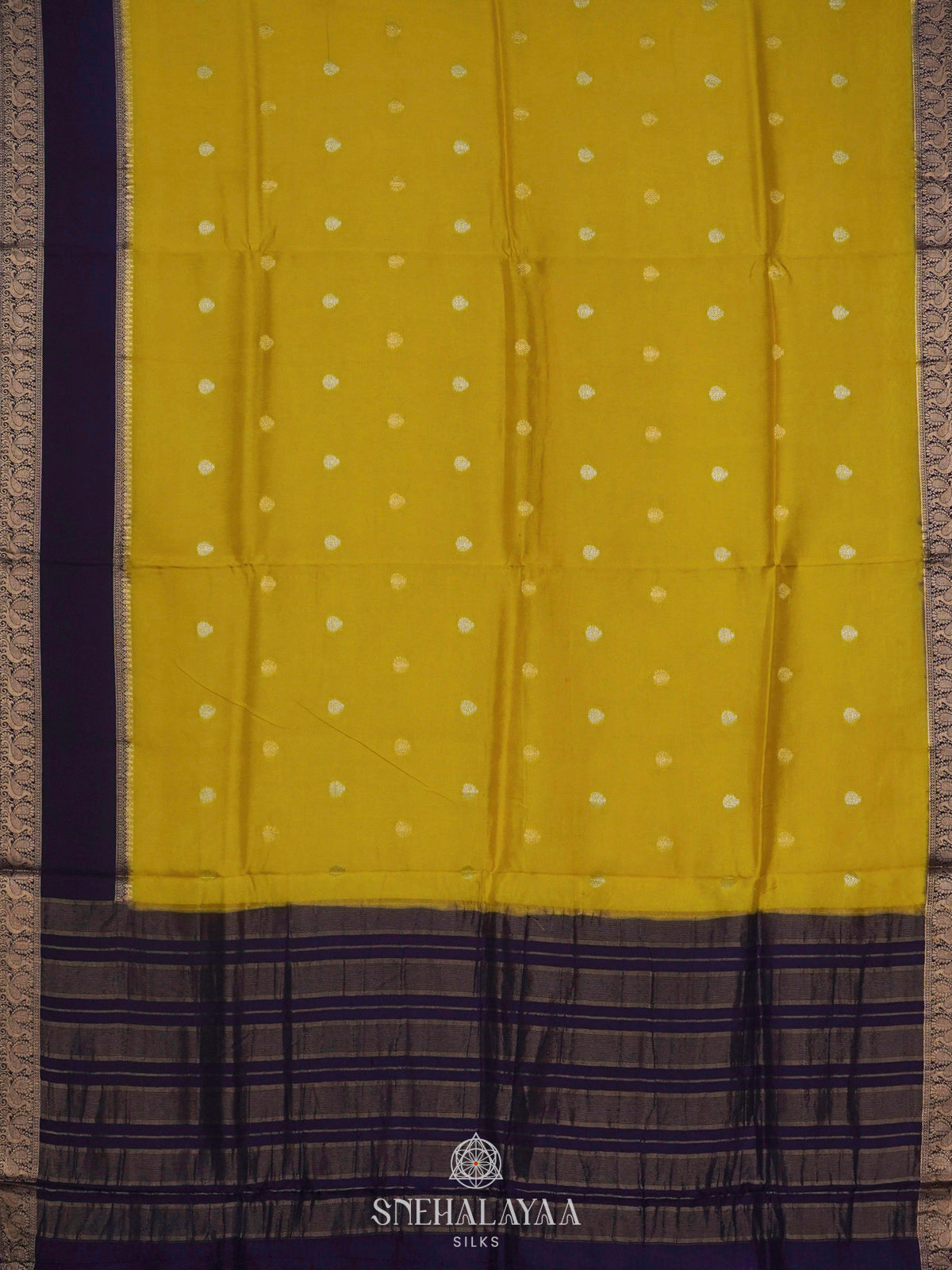 Lemon Yellow Banaras Saree