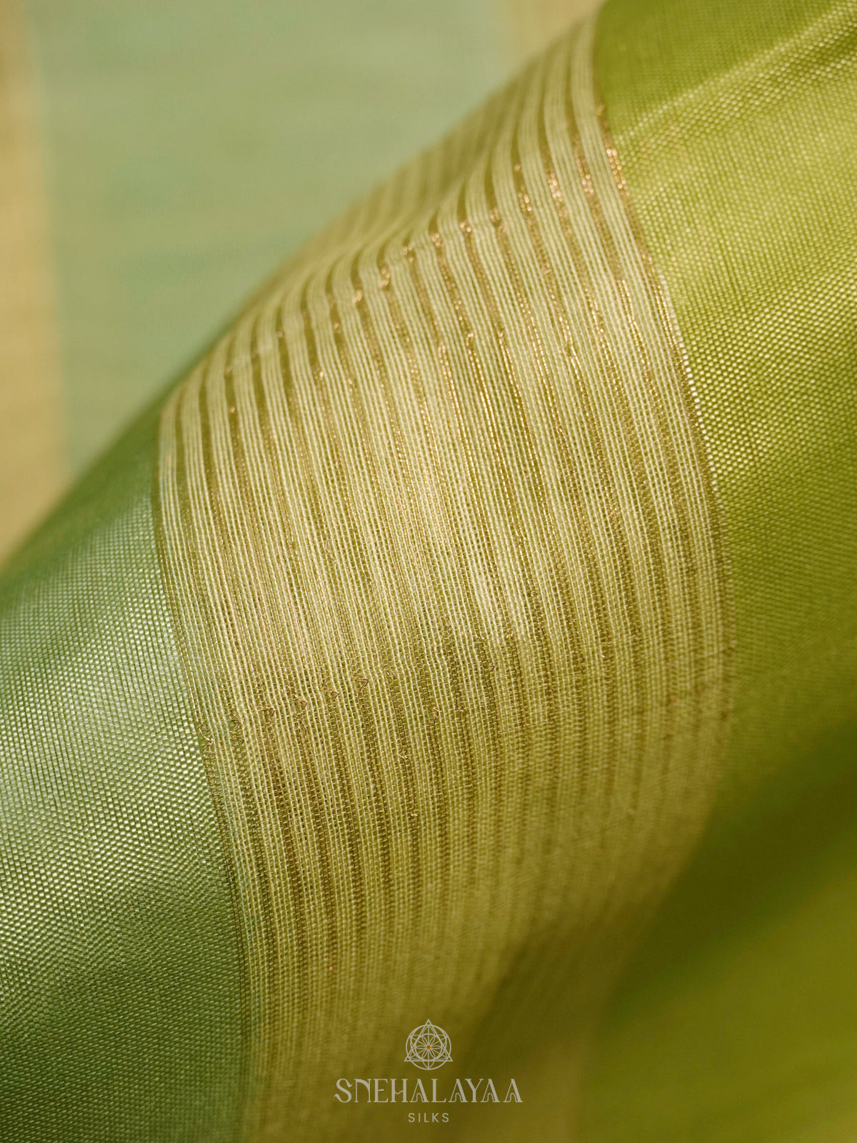 Lime Green Organza Saree