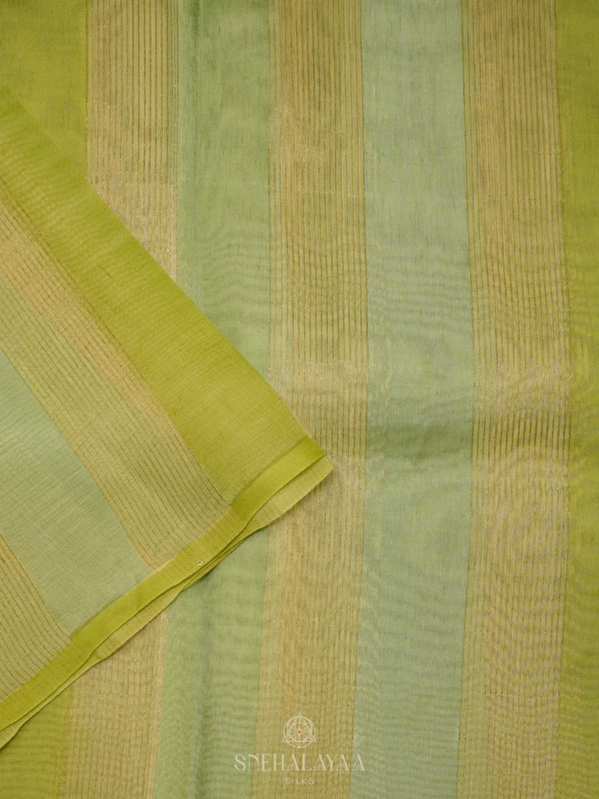 Lime Green Organza Saree