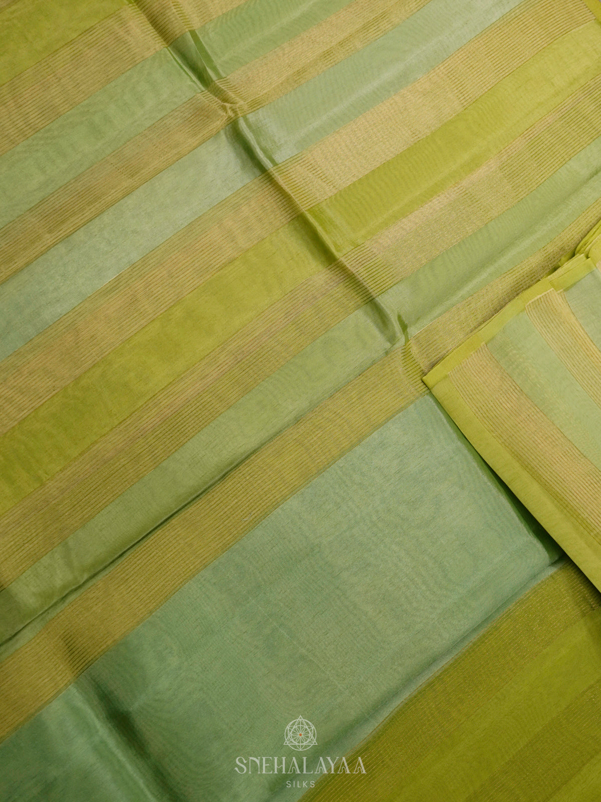 Lime Green Organza Saree