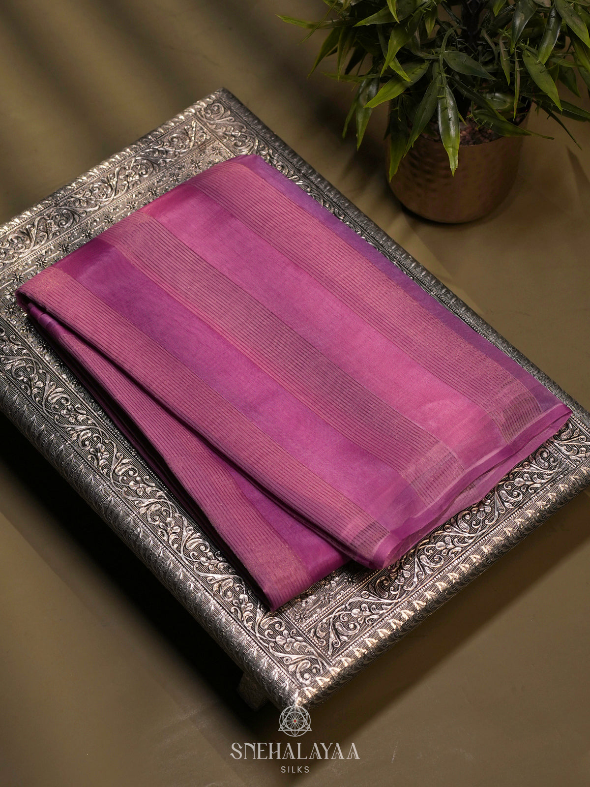 Magenta Organza Saree