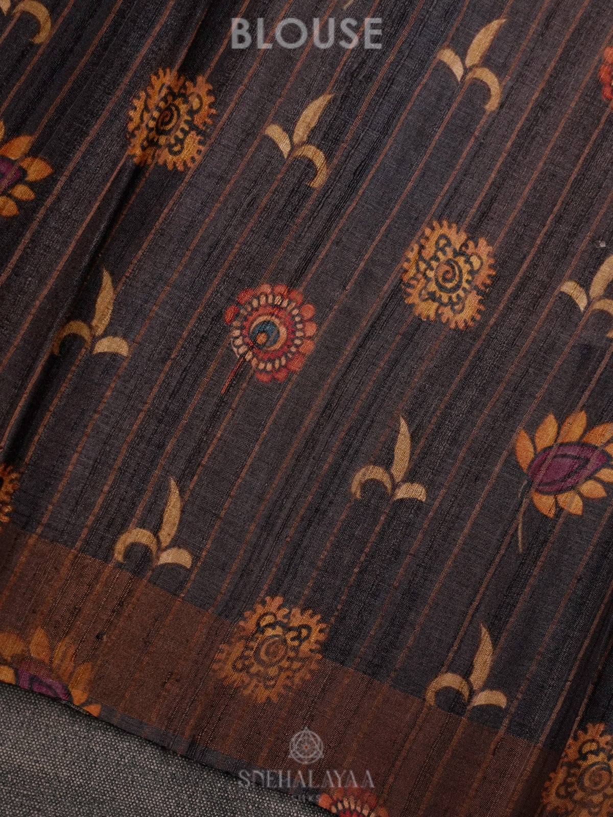 Black Tussar Saree