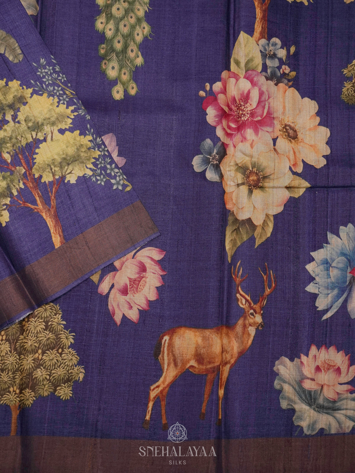 Purple Tussar Saree