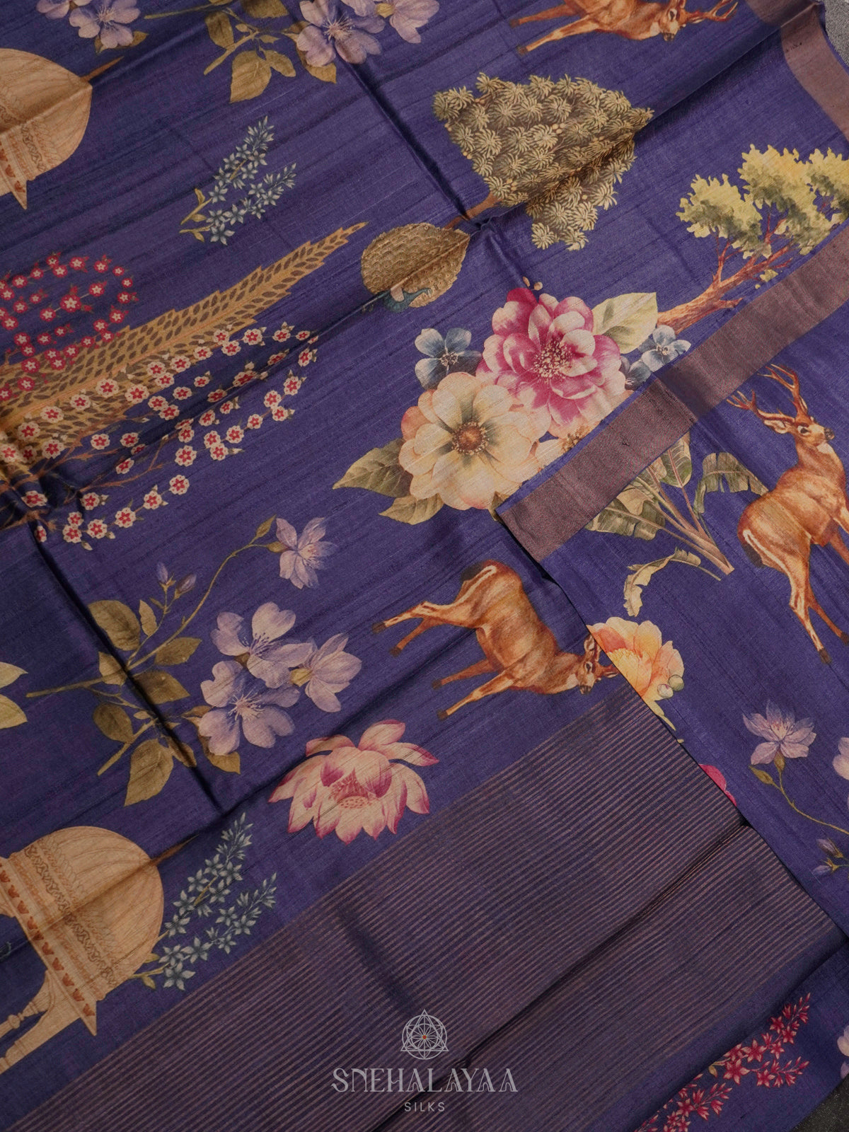 Purple Tussar Saree