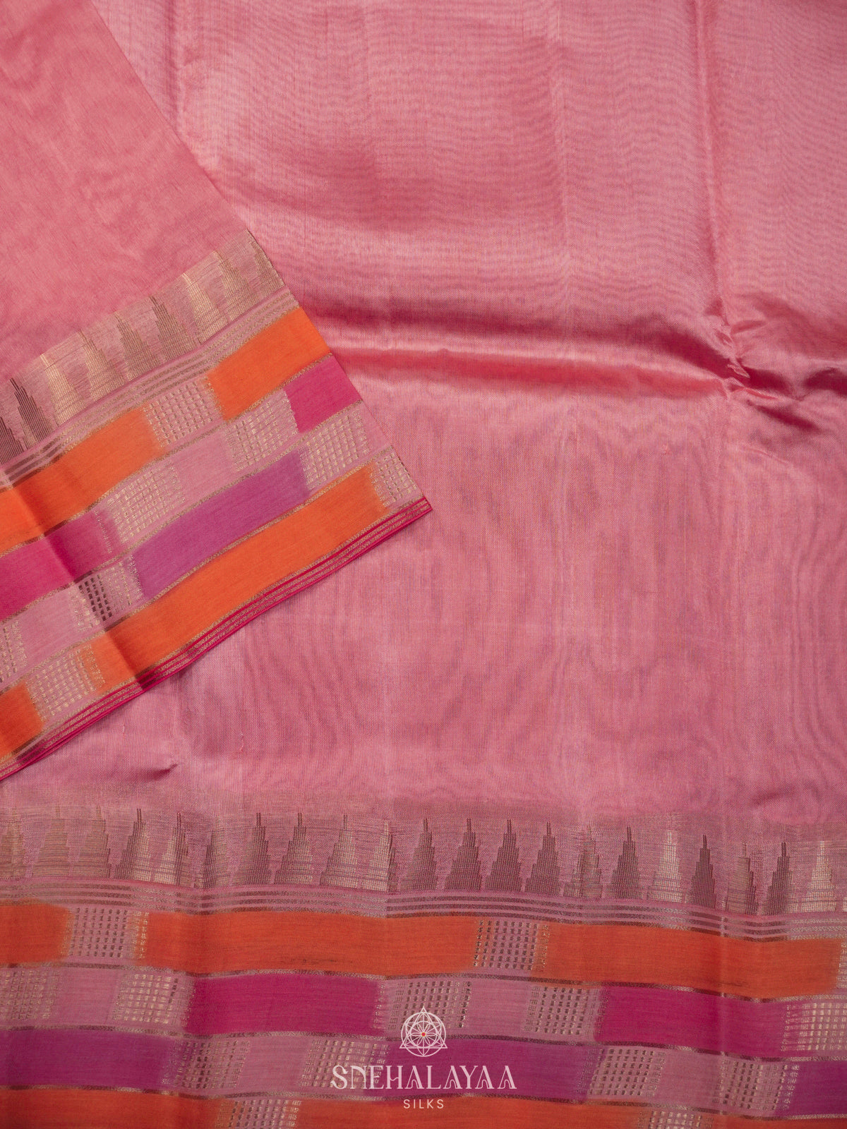 Pink Raw Silk Saree